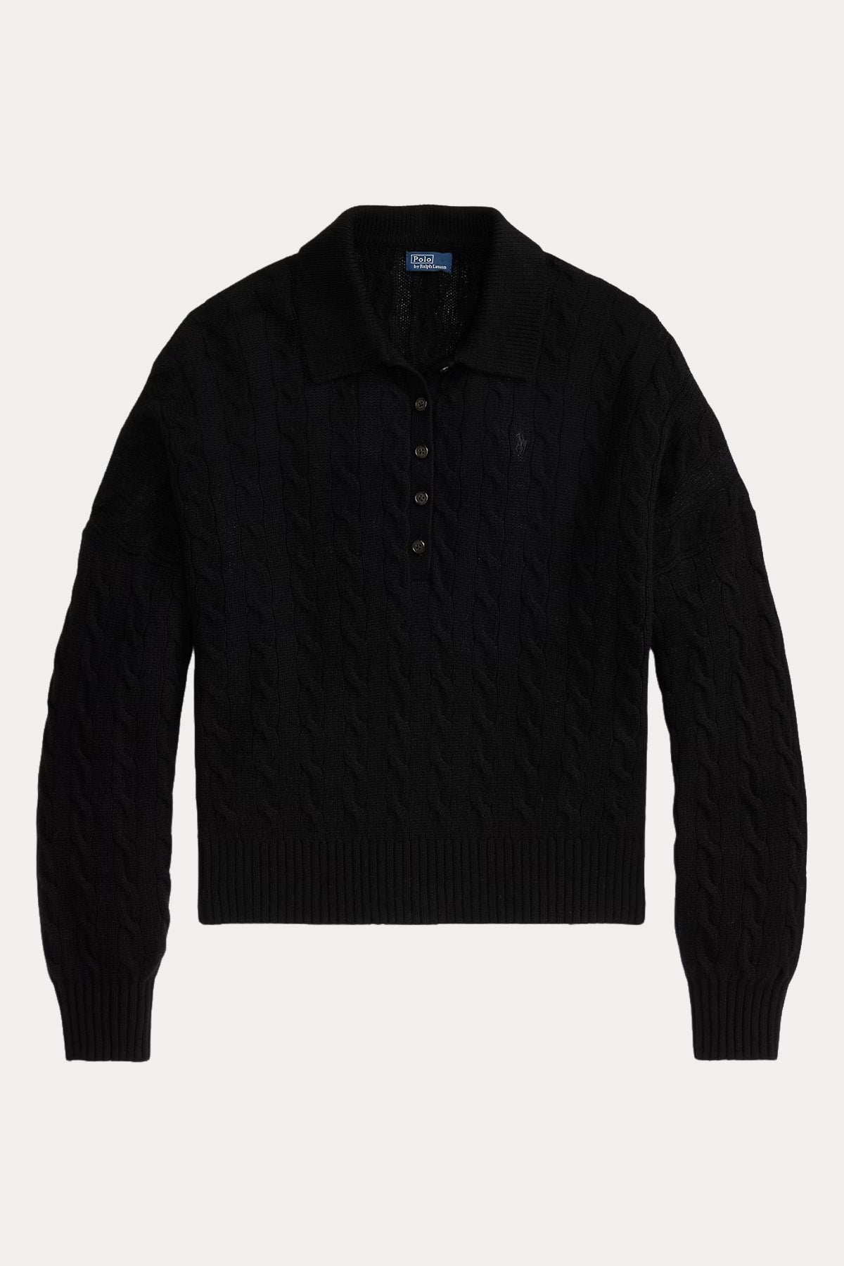 Polo Ralph Lauren Relaxed Fit Kaşmir Saç Örgü Polo Yaka Yün Triko