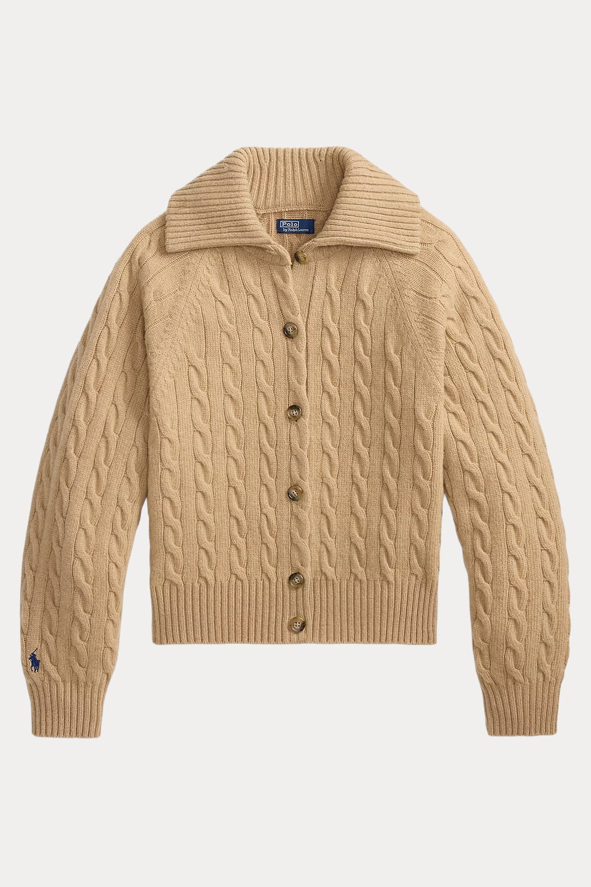 Polo Ralph Lauren Relaxed Fit Saç Örgü Kaşmir Yün Triko Ceket