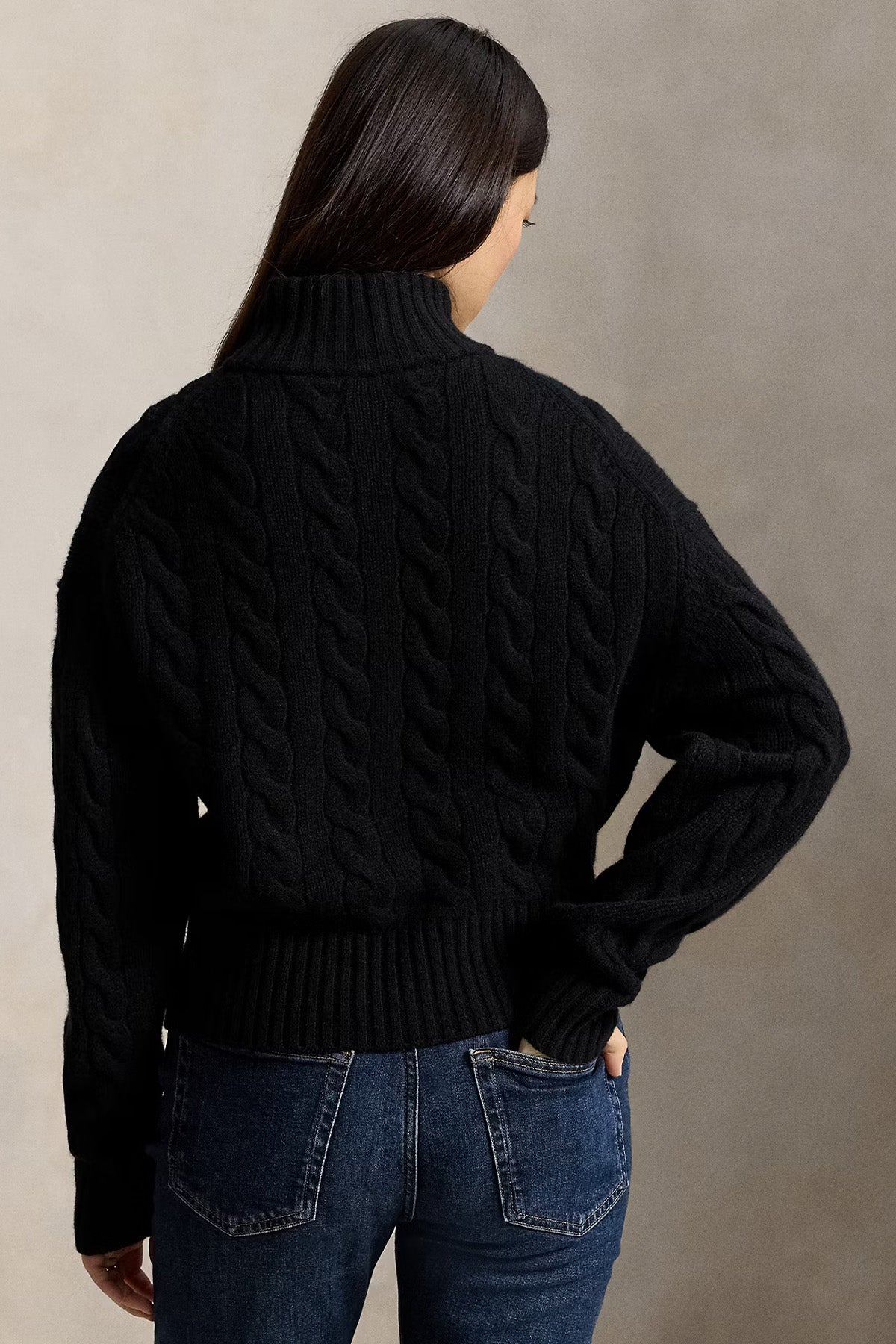Polo Ralph Lauren Relaxed Fit Perkins Yaka Saç Örgü Kaşmir Yün Triko