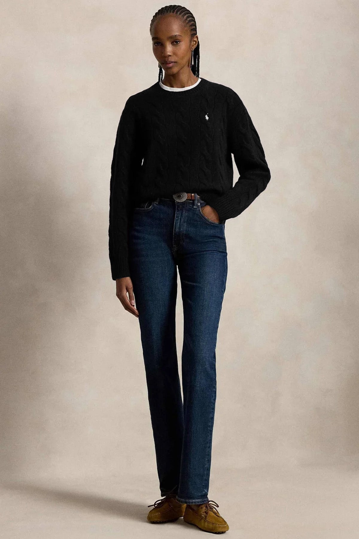 Polo Ralph Lauren Relaxed Fit Saç Örgü Kaşmir Yün Triko