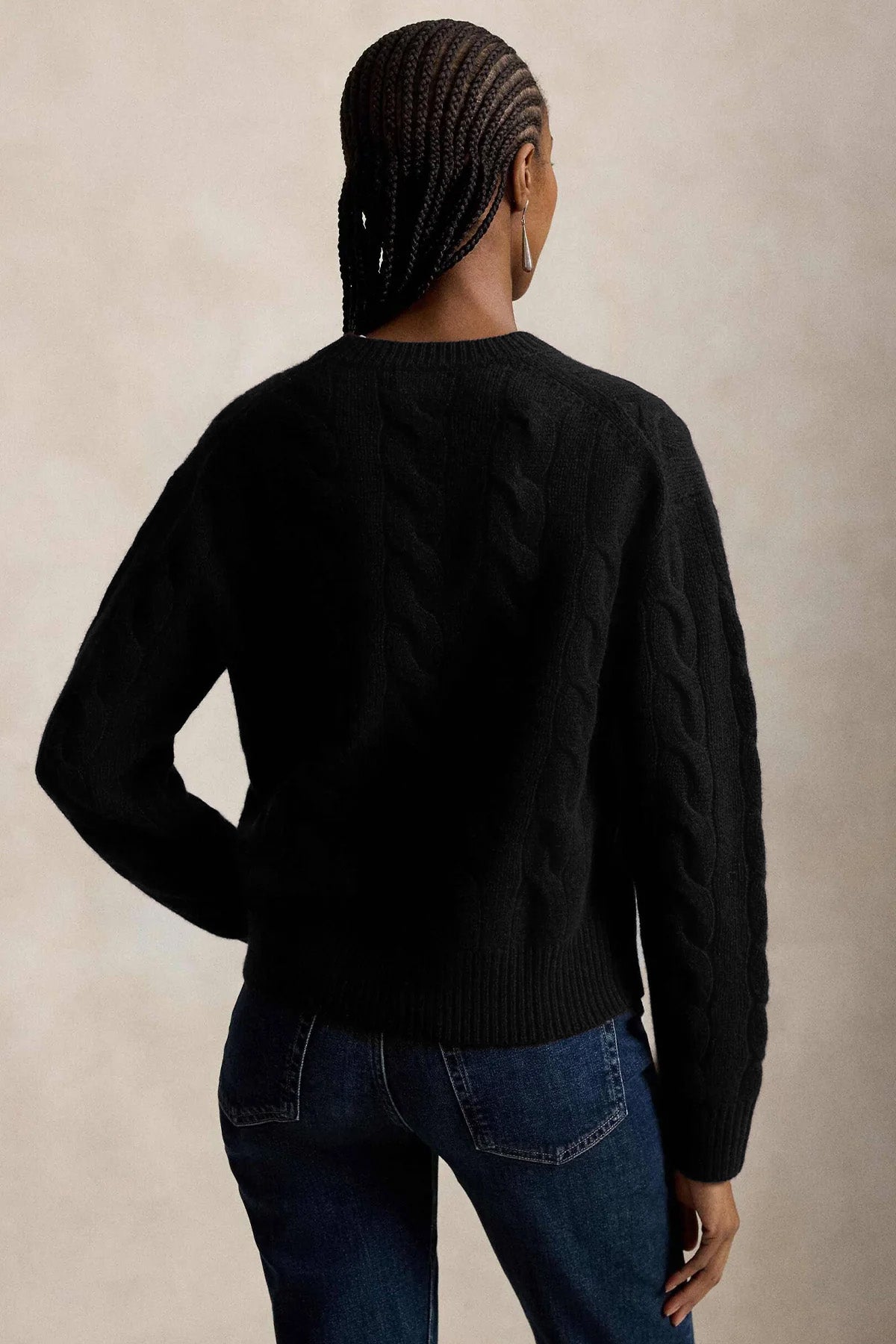 Polo Ralph Lauren Relaxed Fit Saç Örgü Kaşmir Yün Triko