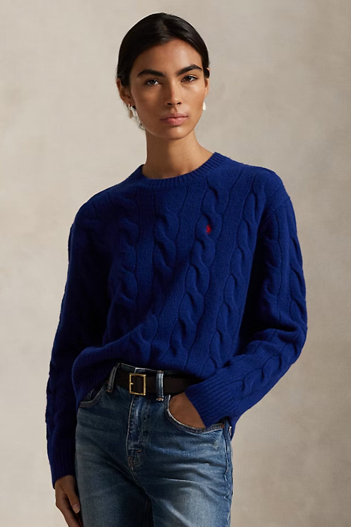 Polo Ralph Lauren Relaxed Fit Saç Örgü Kaşmir Yün Triko