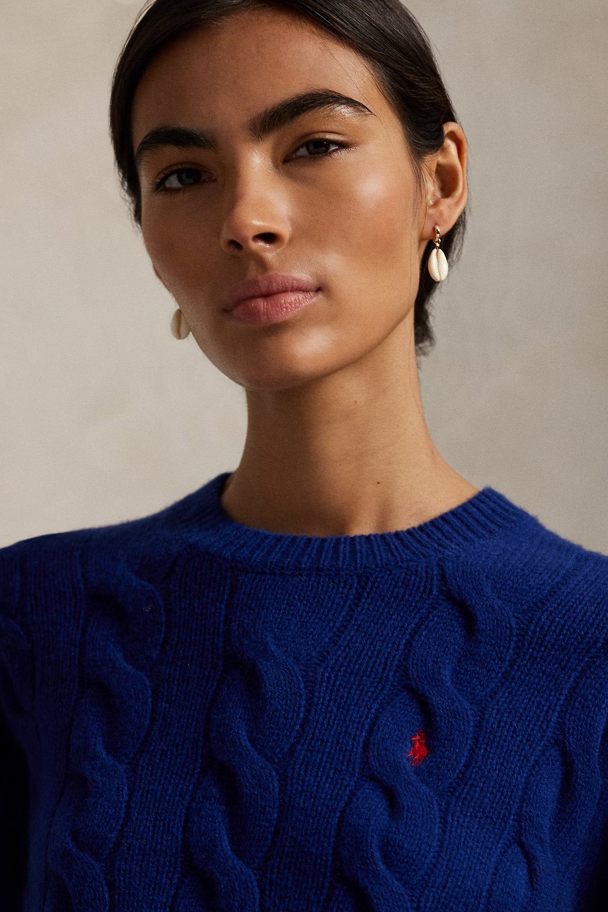 Polo Ralph Lauren Relaxed Fit Saç Örgü Kaşmir Yün Triko