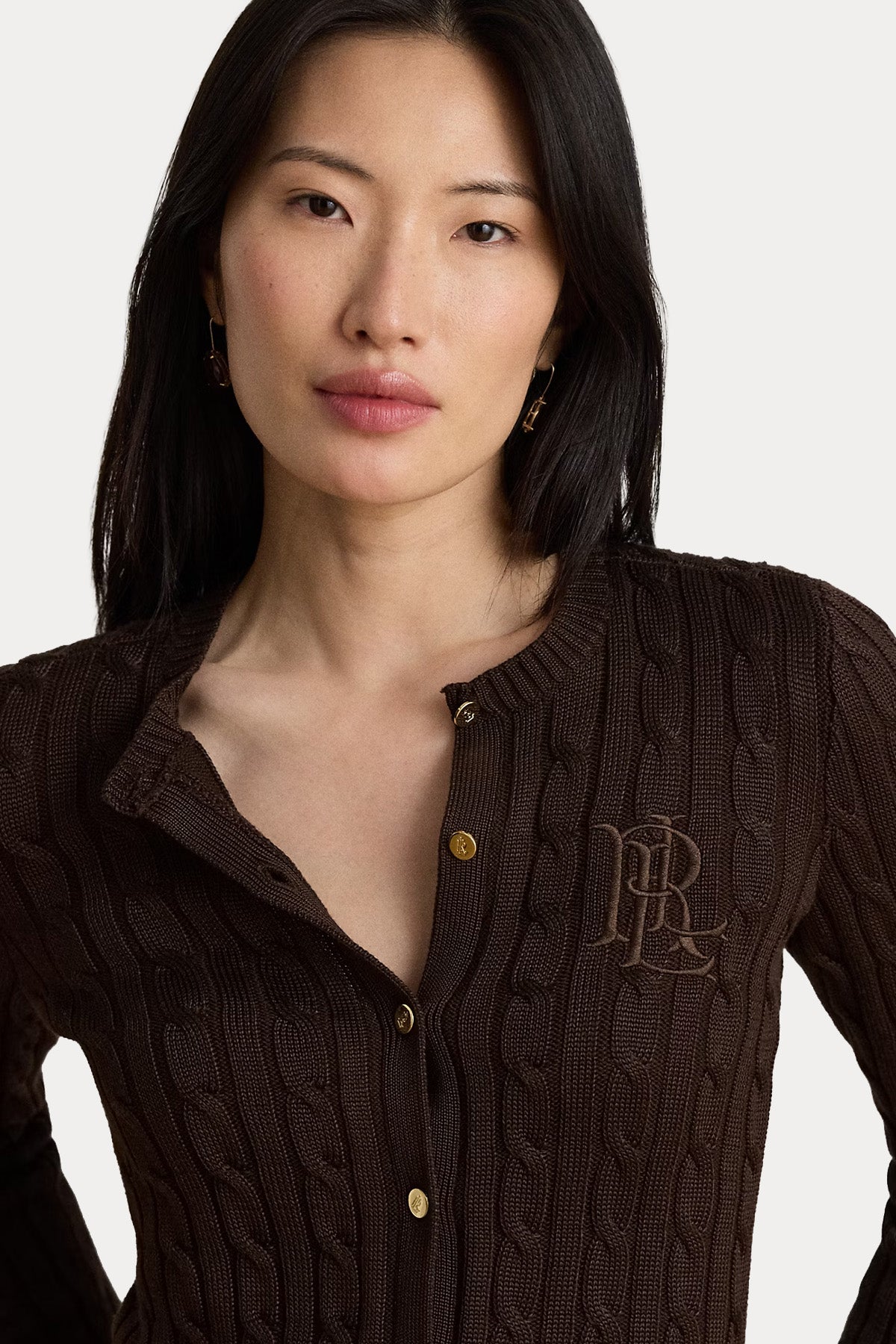 Polo Ralph Lauren Slim Fit Logolu Saç Örgü Triko Ceket
