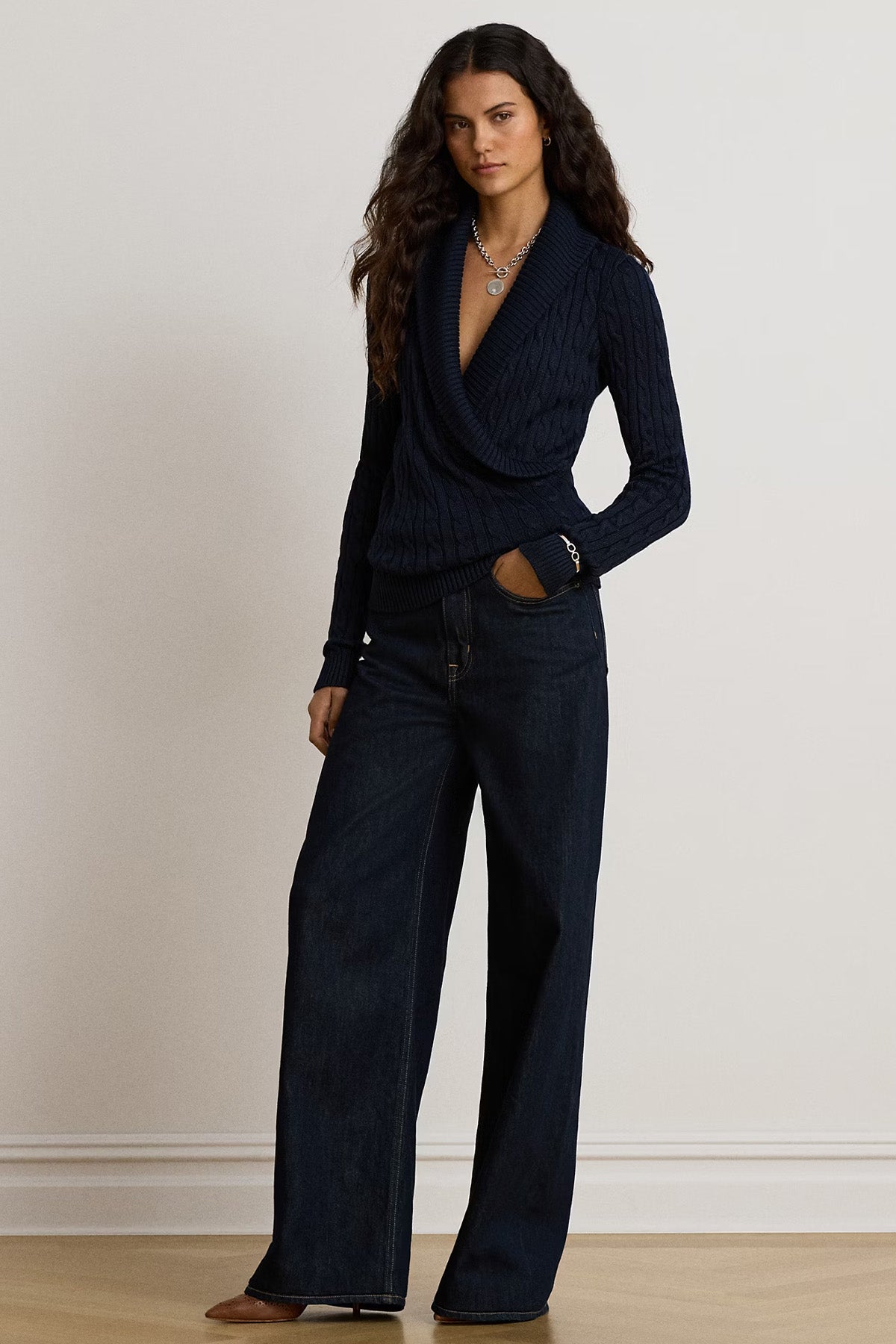 Polo Ralph Lauren Relaxed Fit Kruvaze Saç Örgü Triko