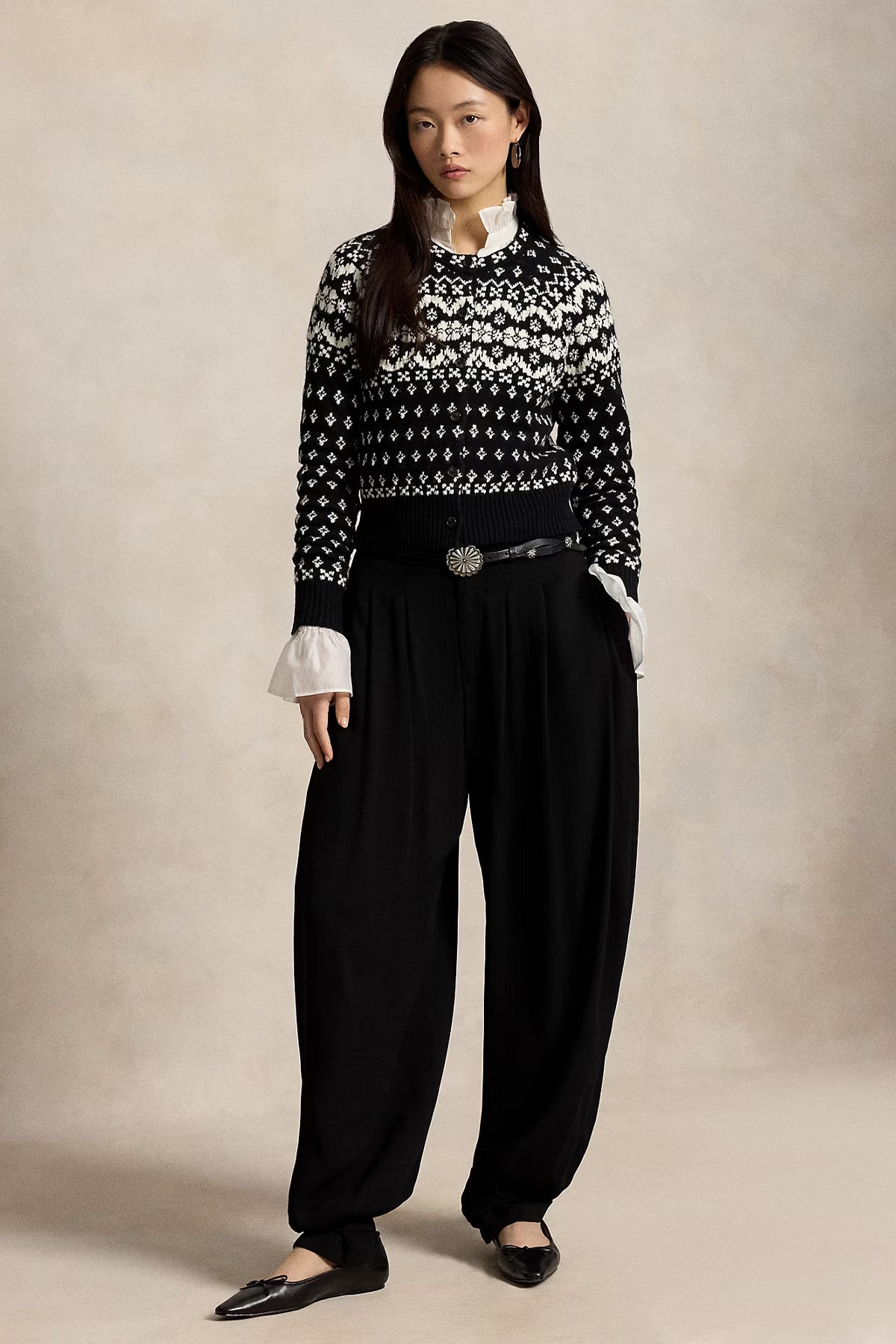 Polo Ralph Lauren Fair Isle Desenli Örgü Yün Triko Ceket