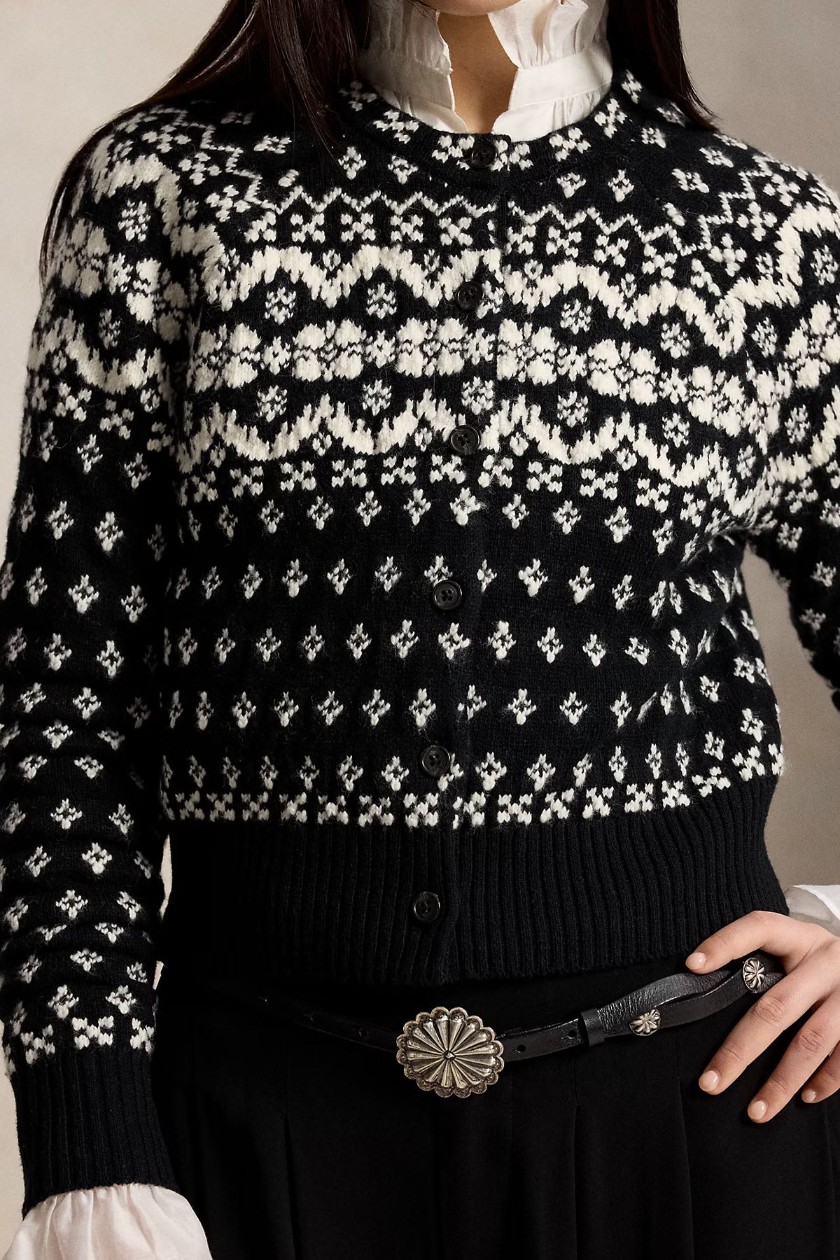 Polo Ralph Lauren Fair Isle Desenli Örgü Yün Triko Ceket