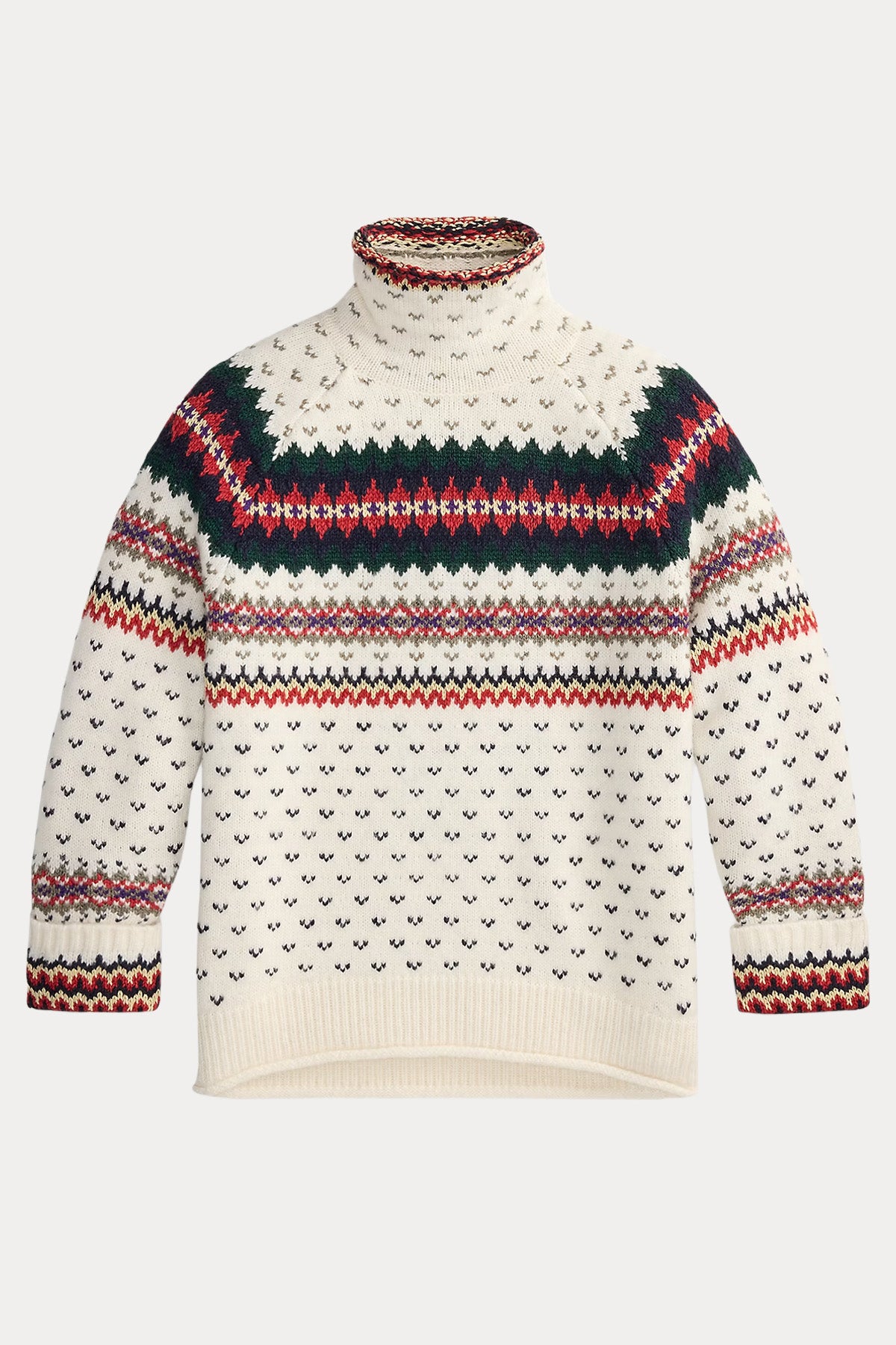 Polo Ralph Lauren Relaxed Fit Fair Isle Desenli Dik Yaka Örgü Yün Triko