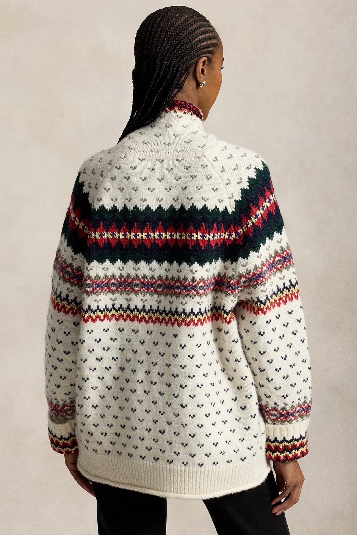 Polo Ralph Lauren Relaxed Fit Fair Isle Desenli Dik Yaka Örgü Yün Triko