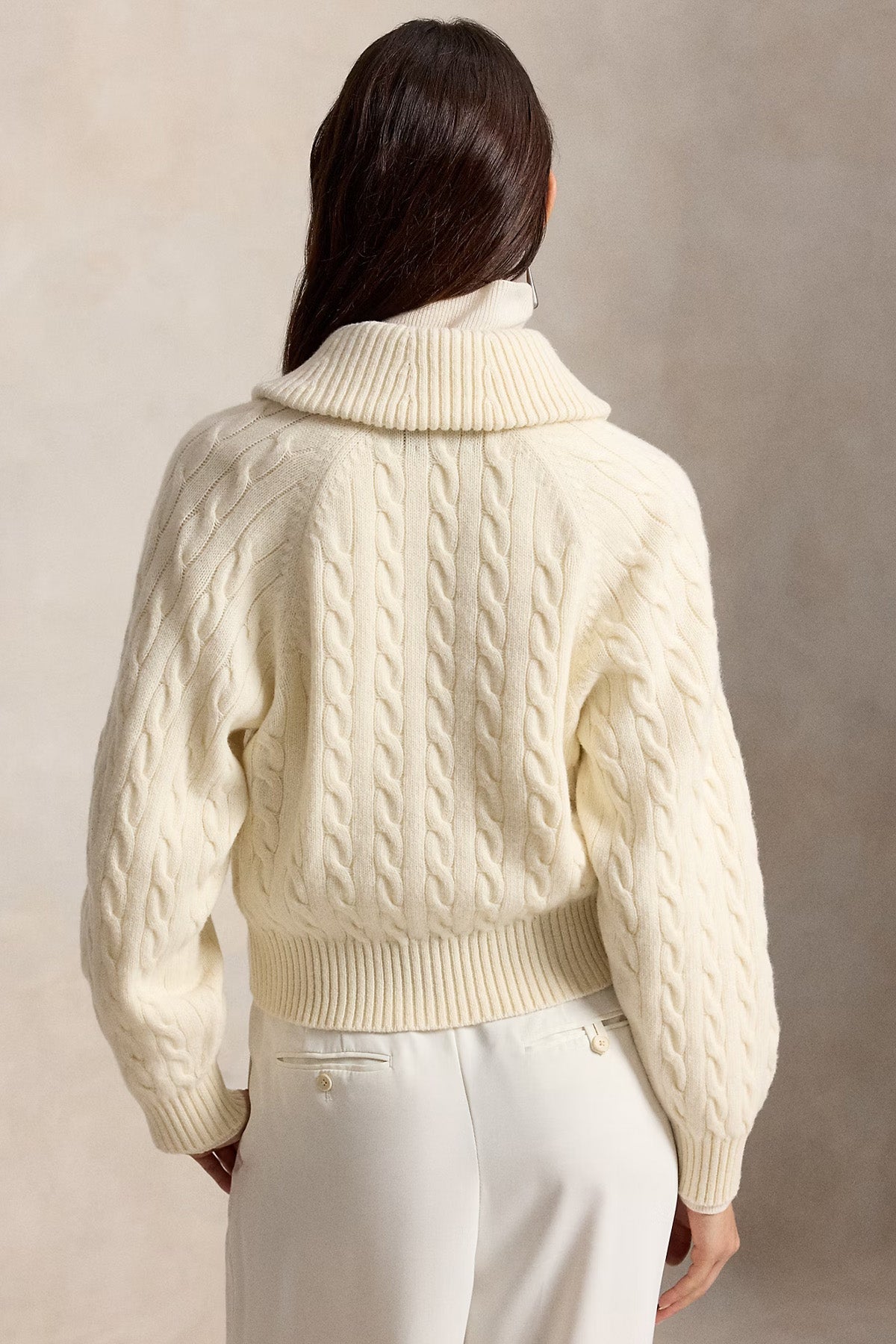 Polo Ralph Lauren Relaxed Fit Kaşmir Saç Örgü Yün Triko Ceket