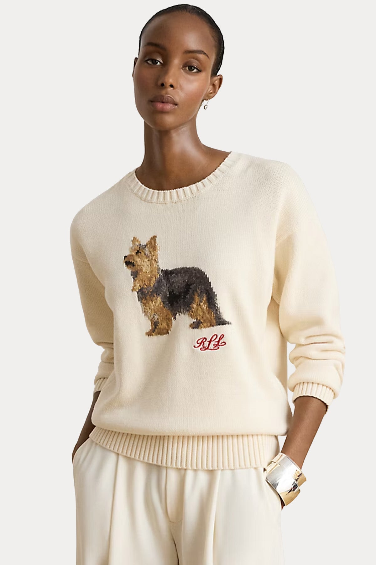 Polo Ralph Lauren Relaxed Fit Evcil Hayvan Temalı Örgü Triko