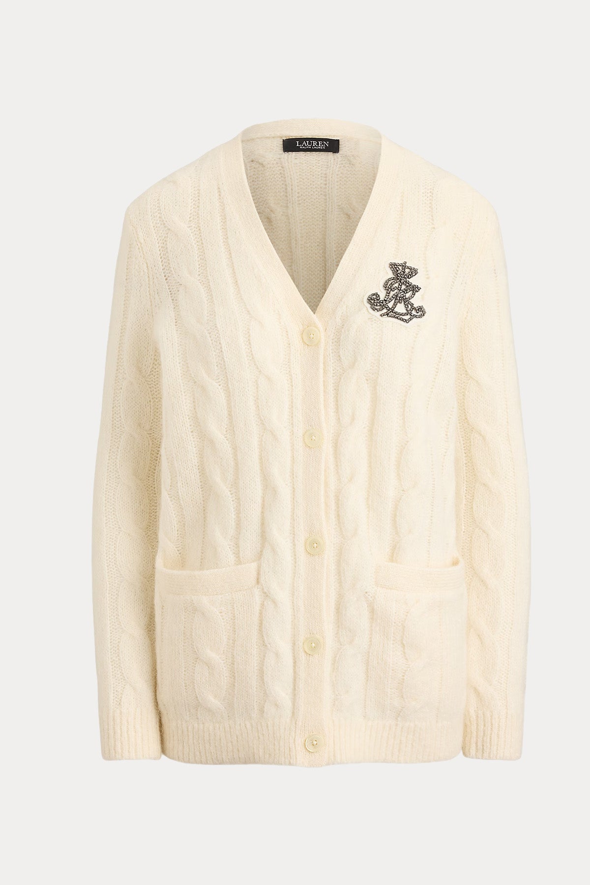 Polo Ralph Lauren Relaxed Fit Saç Örgü Yün Triko Ceket