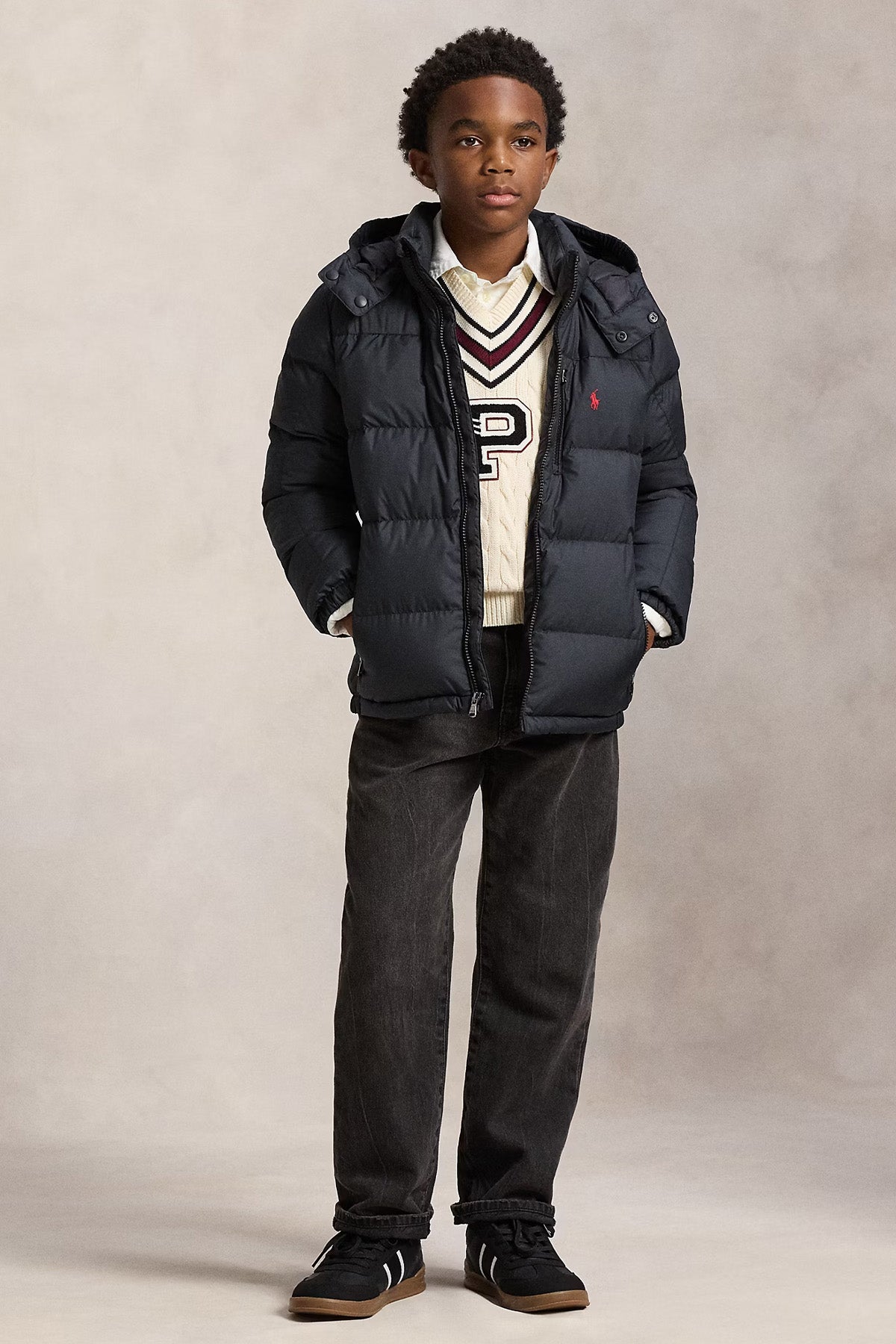 Polo Ralph Lauren Kids S Beden Unisex Çocuk Kapüşonlu Puffer Mont