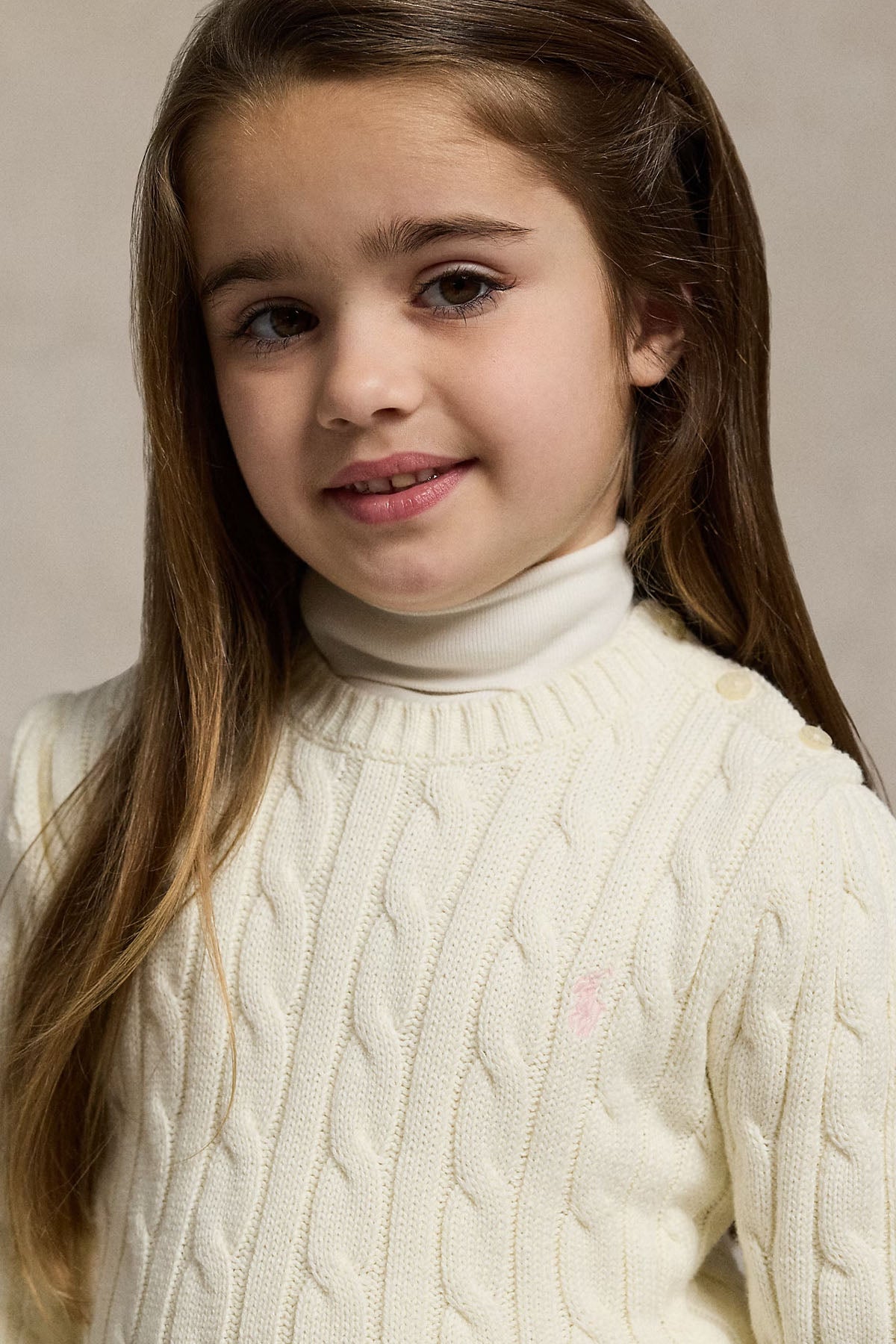 Polo Ralph Lauren Kids 5-6.5 Yaş Kız Çocuk Saç Örgü Triko