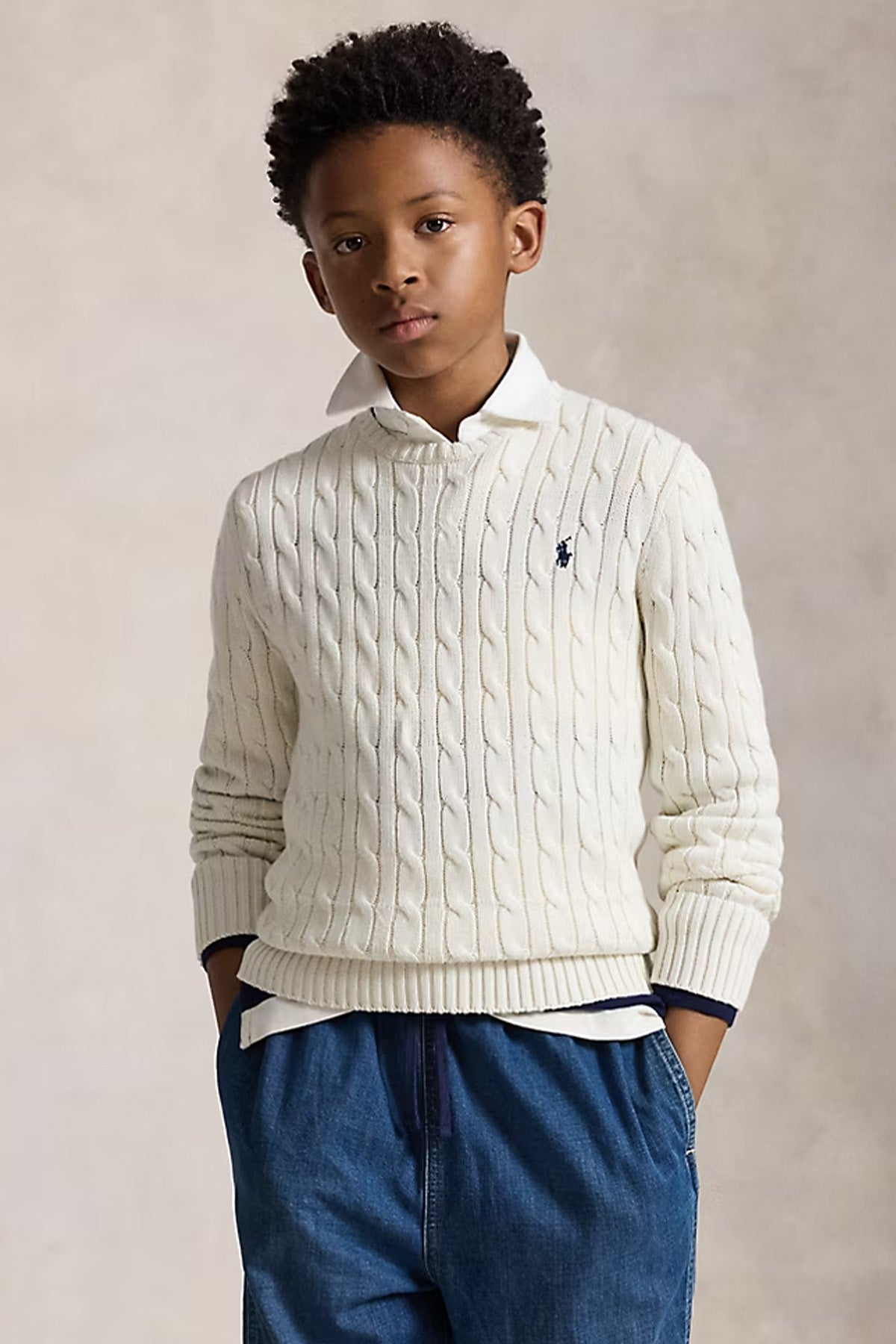 Polo Ralph Lauren Kids S-L Beden Unisex Çocuk Saç Örgü Triko