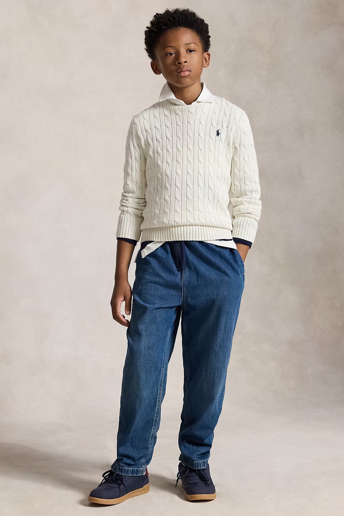 Polo Ralph Lauren Kids S-L Beden Unisex Çocuk Saç Örgü Triko