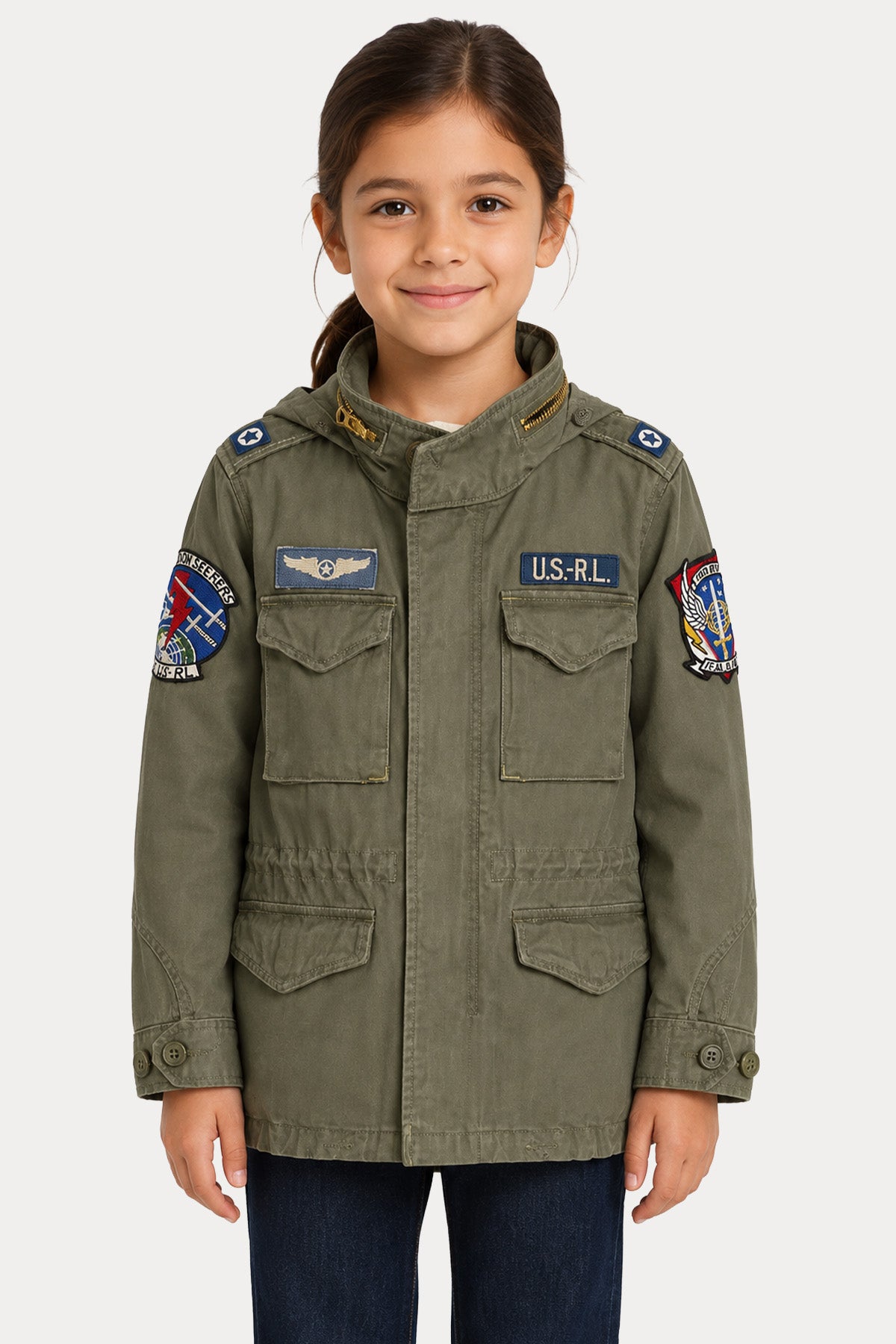 Polo Ralph Lauren Kids 6-7 Yaş Unisex Çocuk Kapüşonlu Safari Ceket
