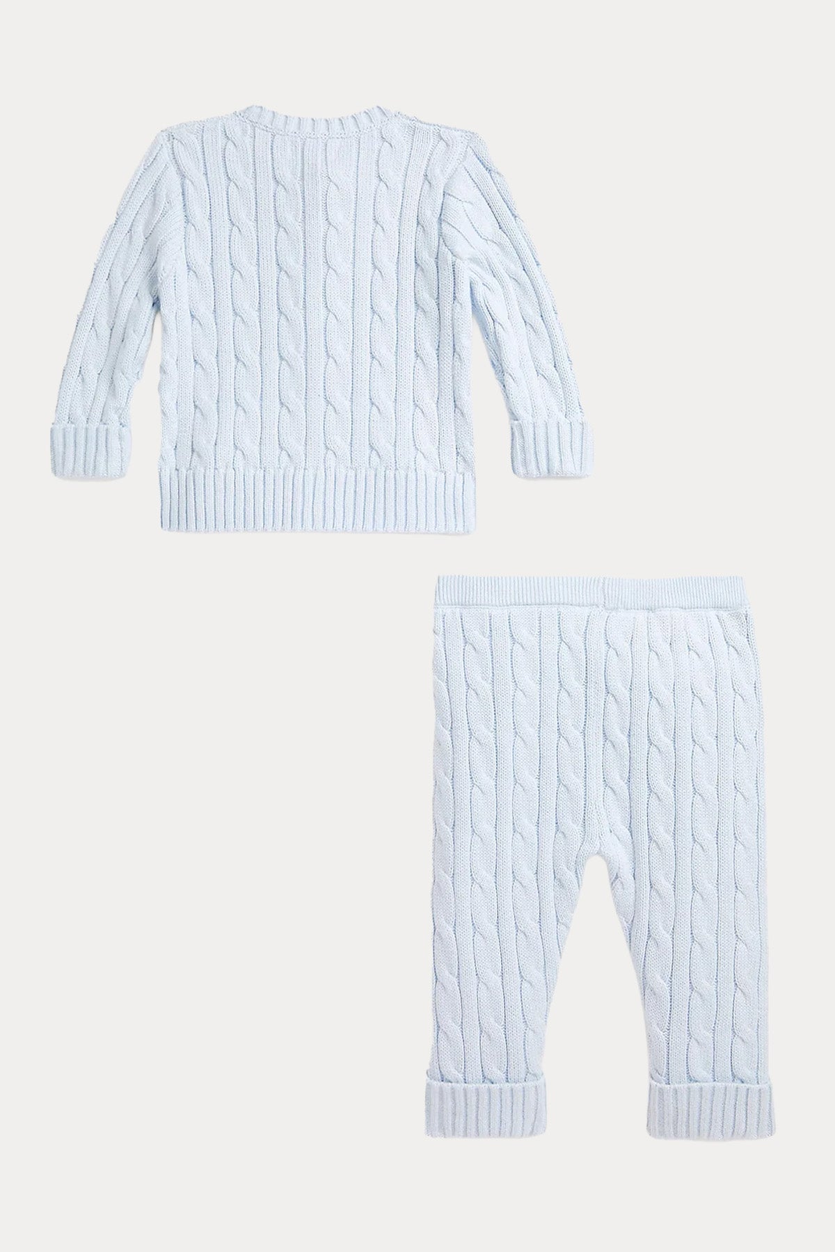Polo Ralph Lauren Kids 9-12 Aylık Erkek Bebek Saç Örgü Ceket Pantolon Set