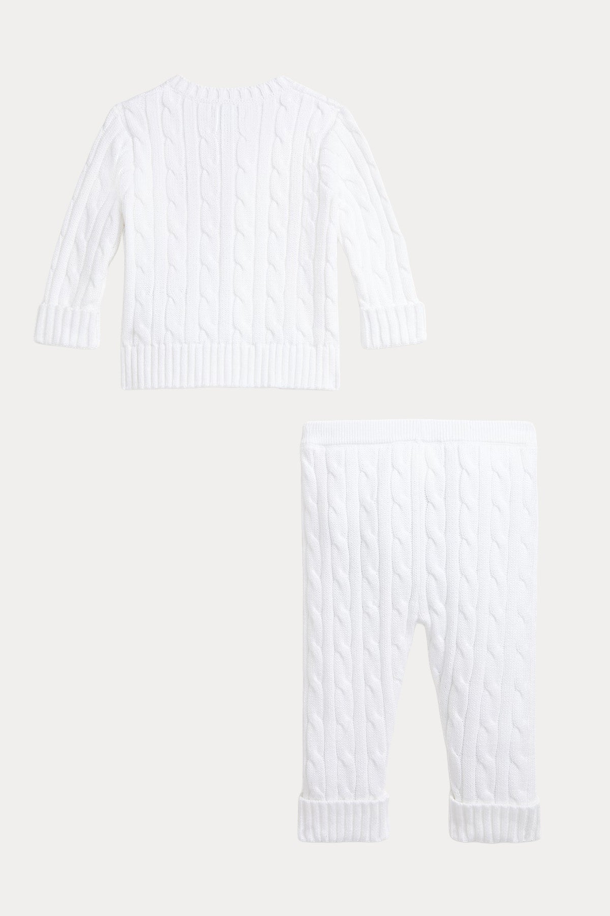Polo Ralph Lauren Kids 9-18 Aylık Unisex Bebek Saç Örgü Ceket Pantolon Set