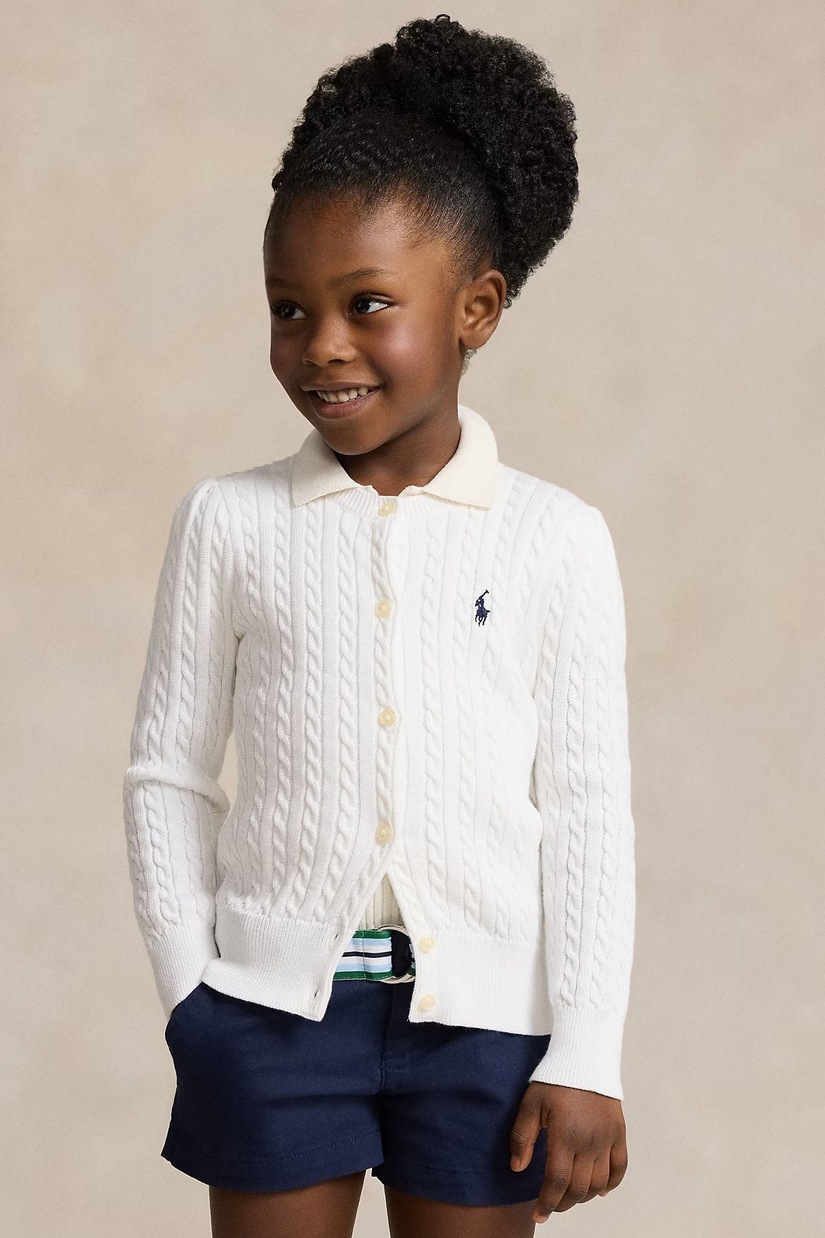Polo Ralph Lauren Kids 4-6 Yaş Kız Çocuk Saç Örgü Triko Ceket
