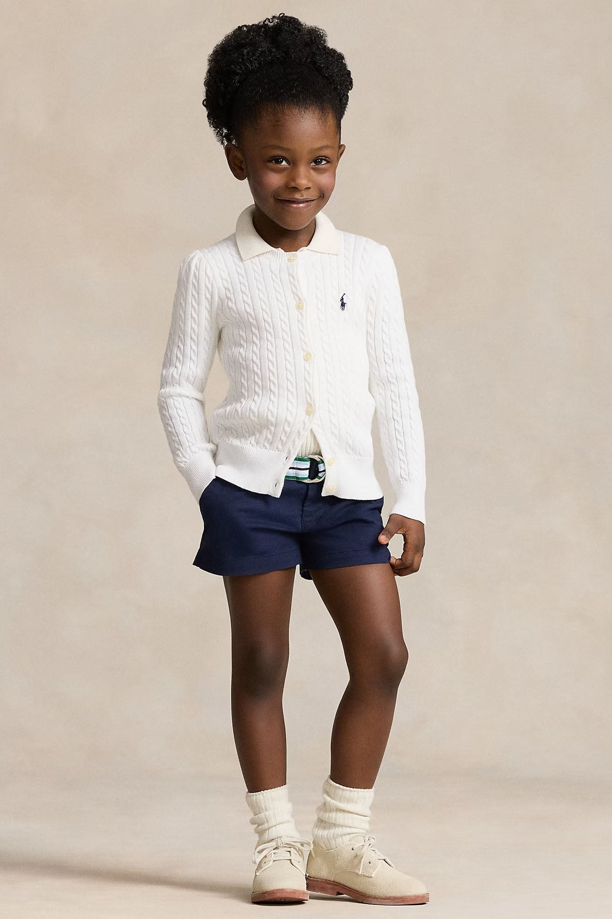 Polo Ralph Lauren Kids 4-6 Yaş Kız Çocuk Saç Örgü Triko Ceket