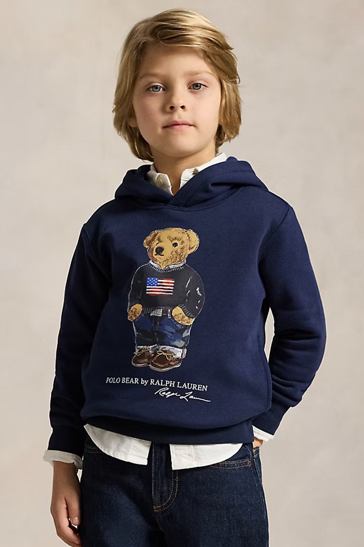 Polo Ralph Lauren Kids 4-7 Yaş Unisex Çocuk Şardonlu Kapüşonlu Sweatshirt