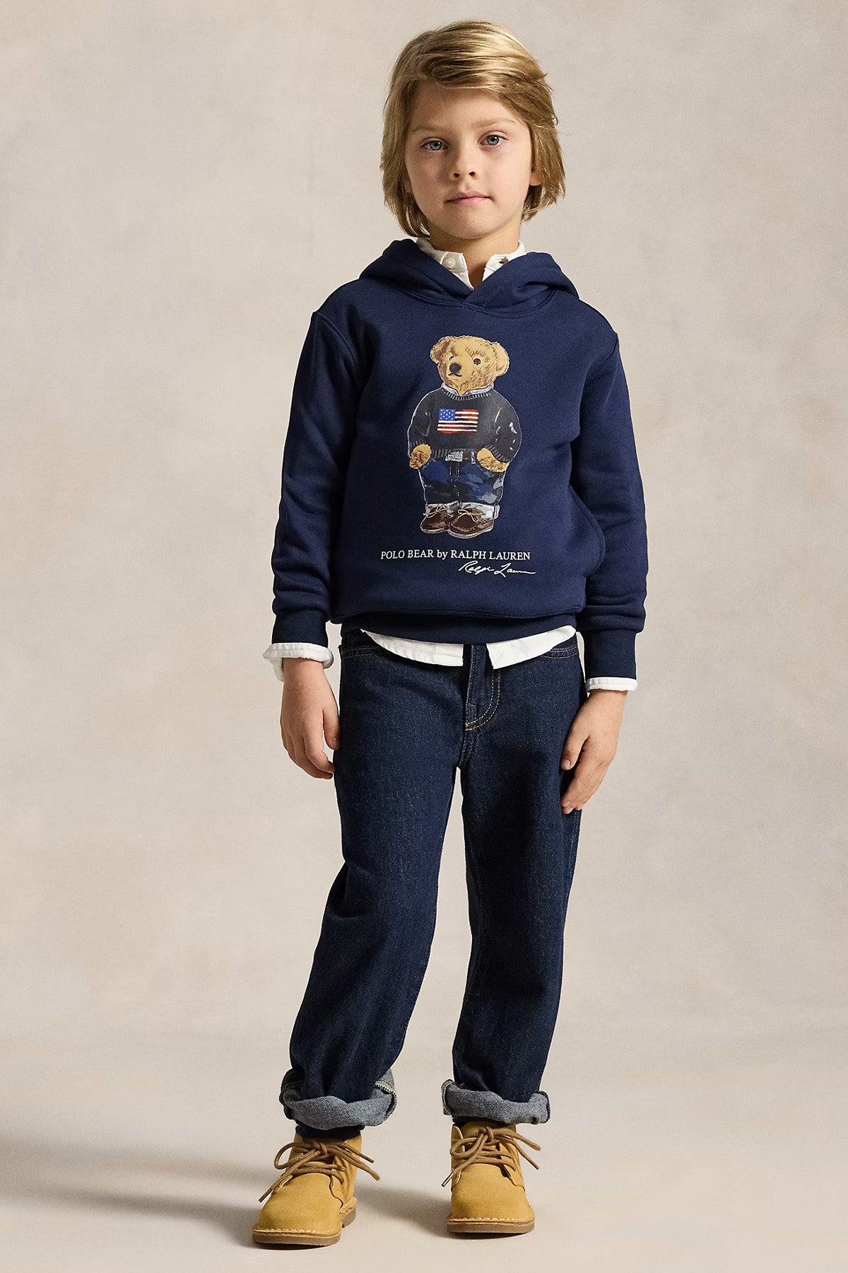 Polo Ralph Lauren Kids 4-7 Yaş Unisex Çocuk Şardonlu Kapüşonlu Sweatshirt