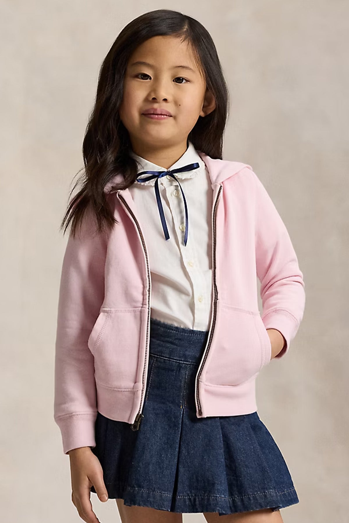 Polo Ralph Lauren Kids 3-5 Yaş Kız Çocuk Şardonlu Kapüşonlu Sweatshirt Ceket