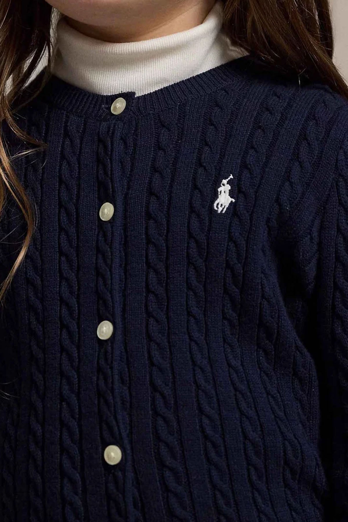 Polo Ralph Lauren Kids 5-6 Yaş Kız Çocuk Saç Örgü Triko Ceket