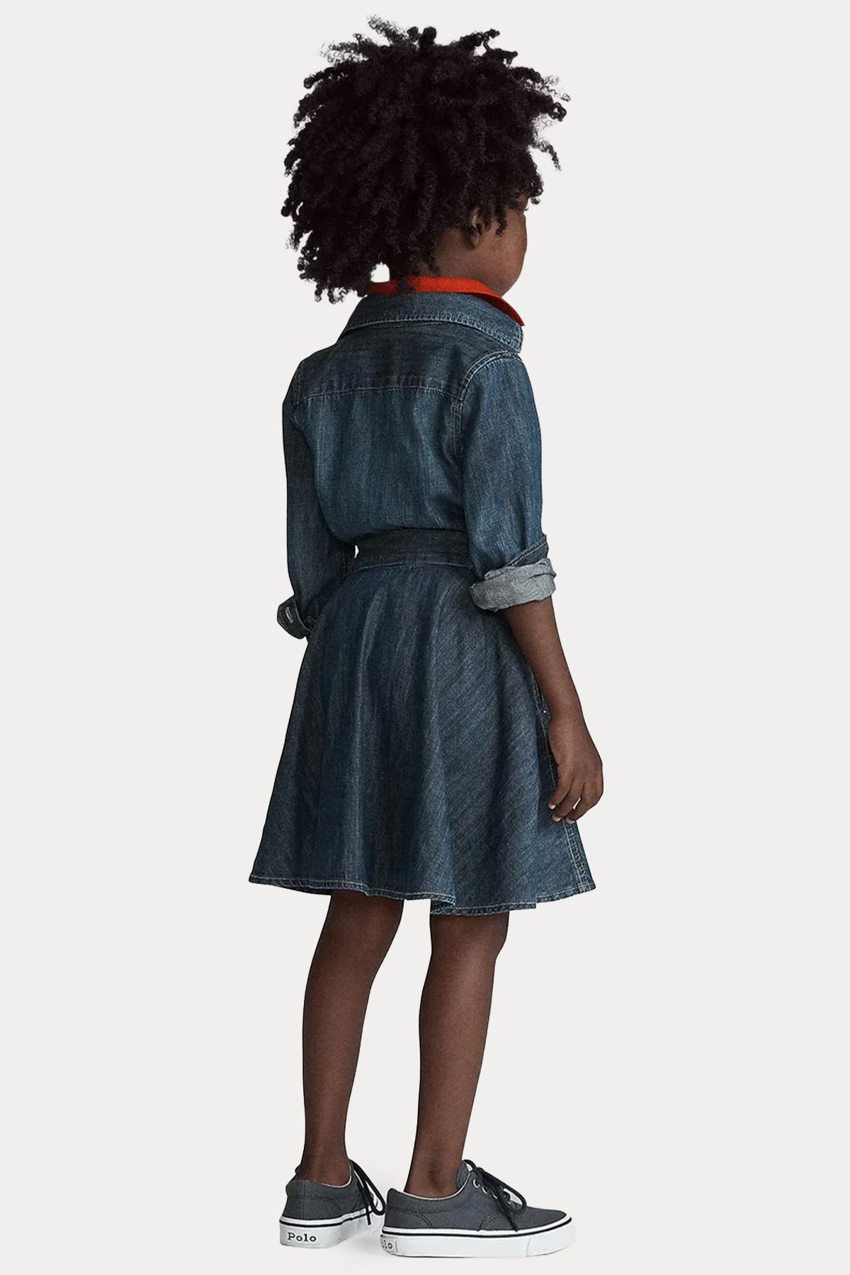 Polo Ralph Lauren Kids 6-6.5 Yaş Kız Çocuk Kemerli Denim Elbise