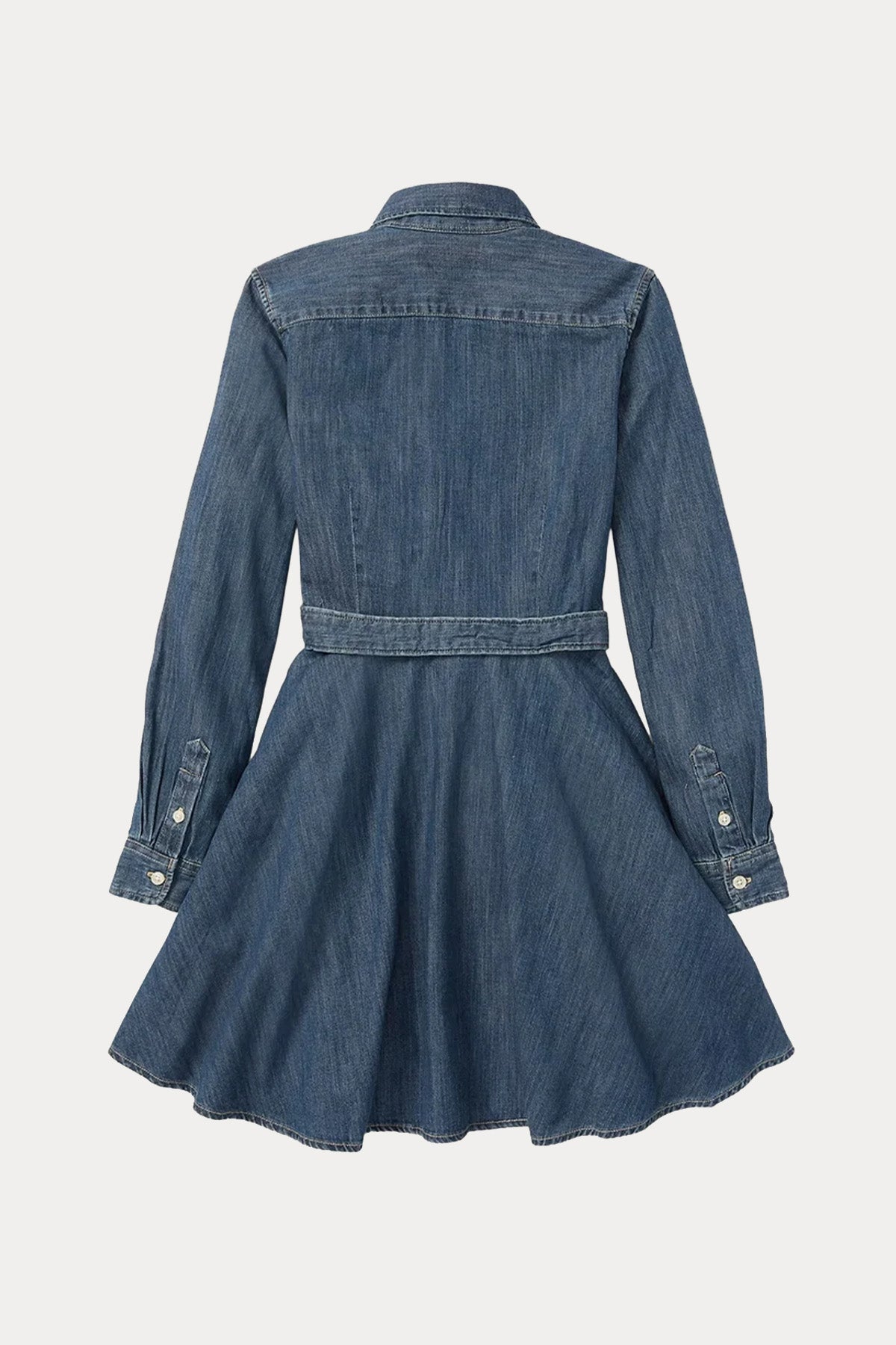 Polo Ralph Lauren Kids 6-6.5 Yaş Kız Çocuk Kemerli Denim Elbise