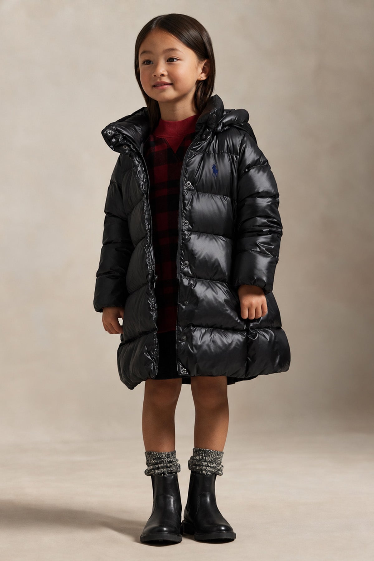 Polo Ralph Lauren Kids 3-5 Yaş Unisex Çocuk Kapüşonlu Puffer Mont