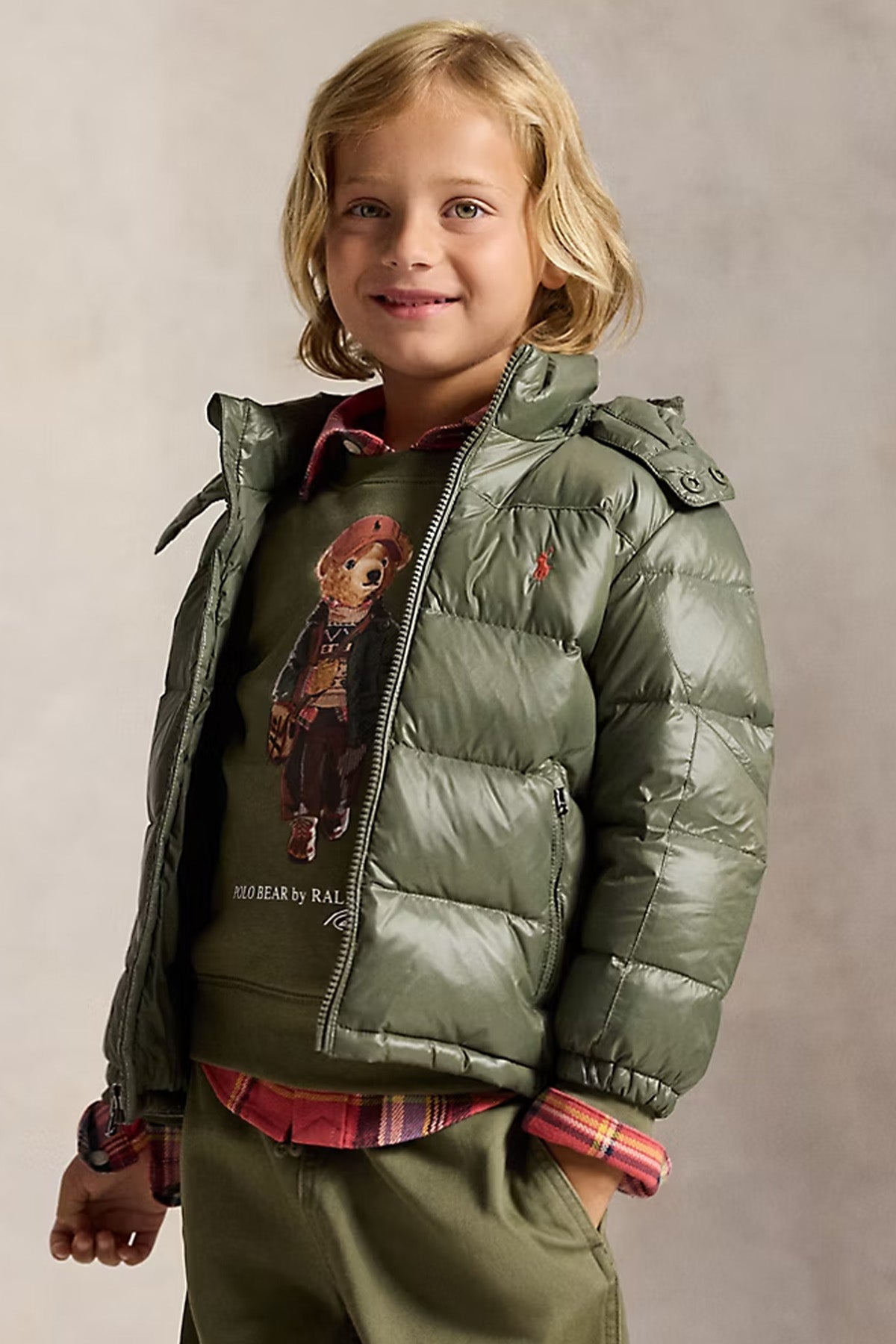 Polo Ralph Lauren Kids 4-6 Yaş Unisex Çocuk Kapüşonlu Puffer Mont