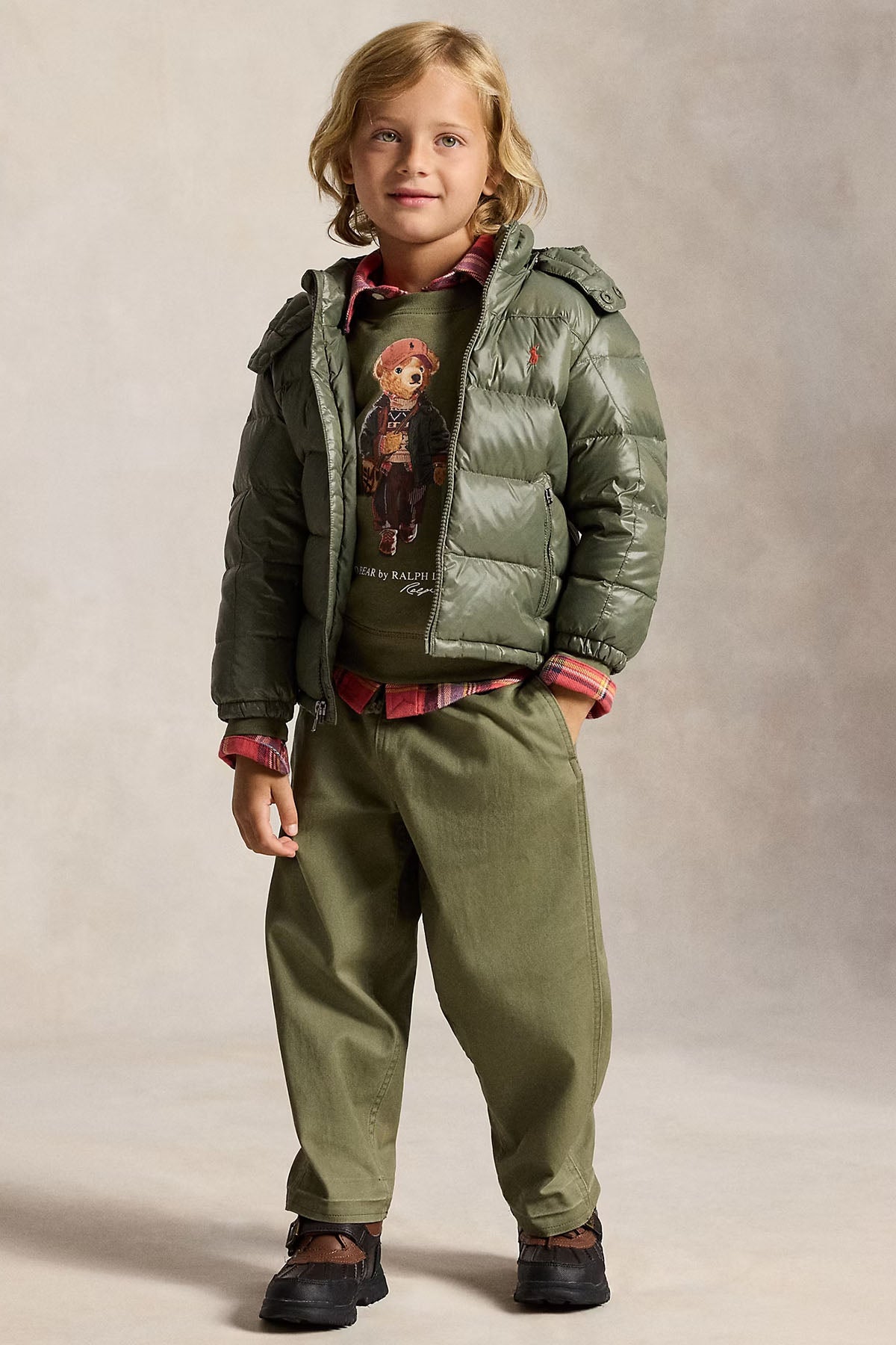 Polo Ralph Lauren Kids 4-6 Yaş Unisex Çocuk Kapüşonlu Puffer Mont