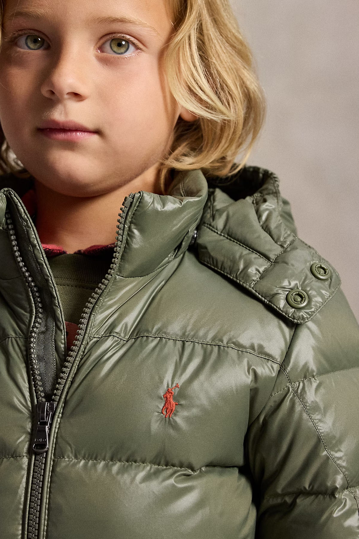 Polo Ralph Lauren Kids 4-6 Yaş Unisex Çocuk Kapüşonlu Puffer Mont