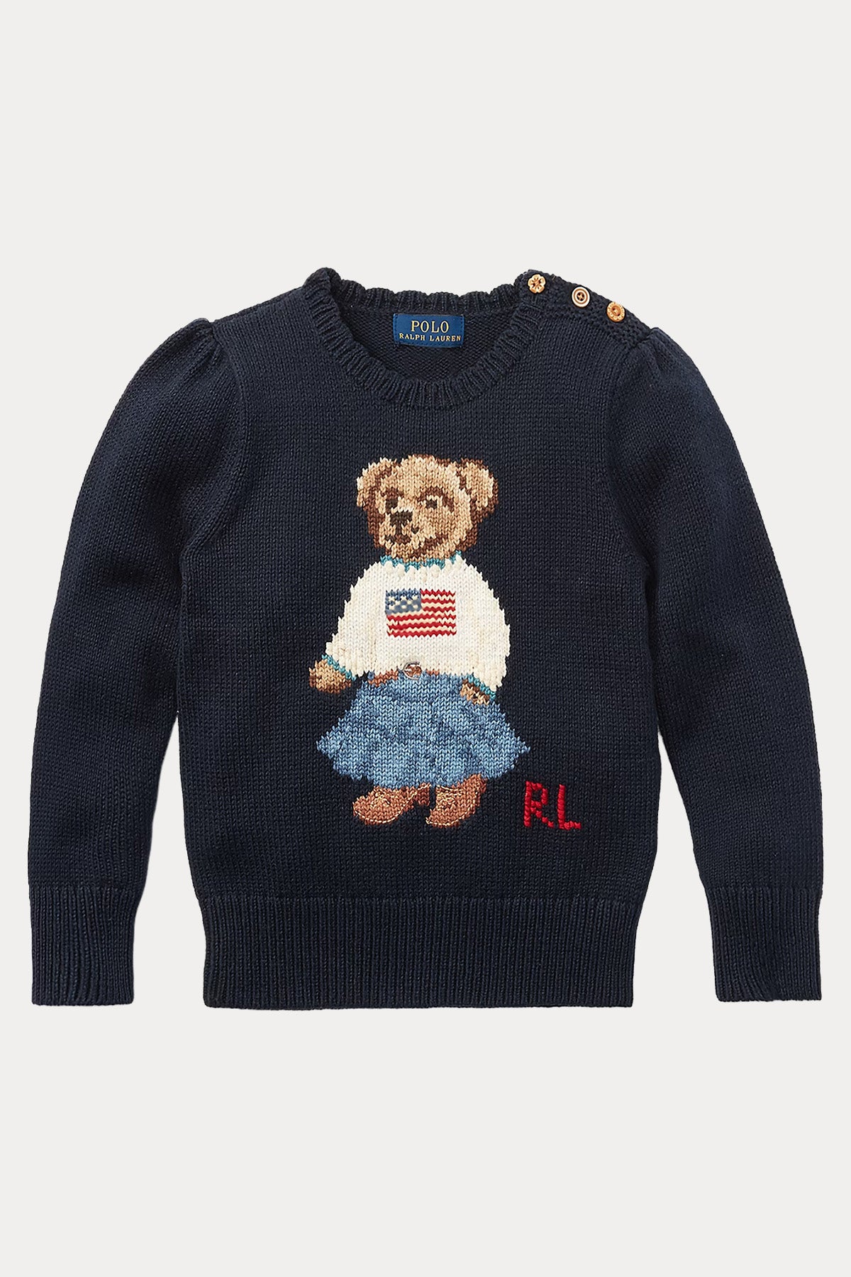 Polo Ralph Lauren Kids 4-6 Yaş Kız Çocuk Polo Bear Örgü Triko