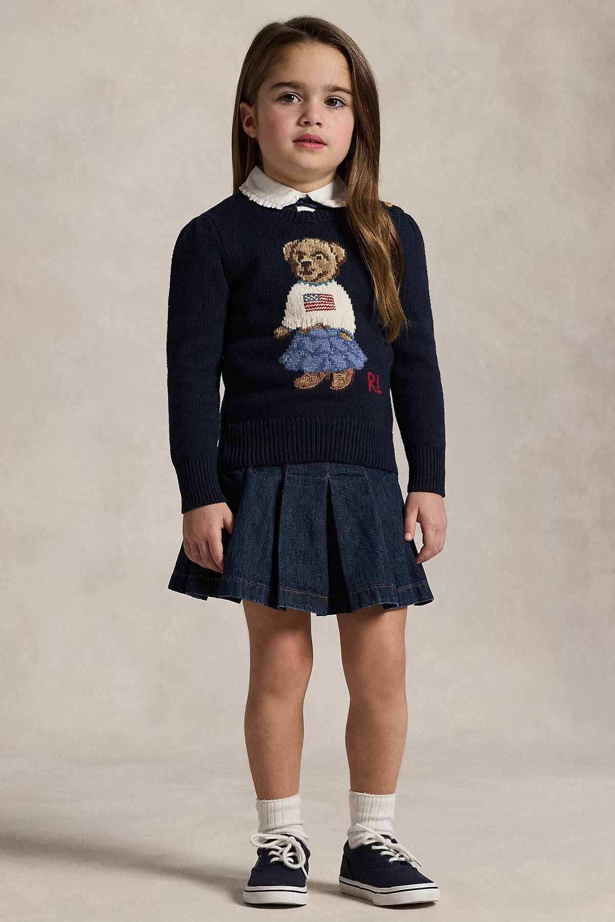 Polo Ralph Lauren Kids 4-6 Yaş Kız Çocuk Polo Bear Örgü Triko