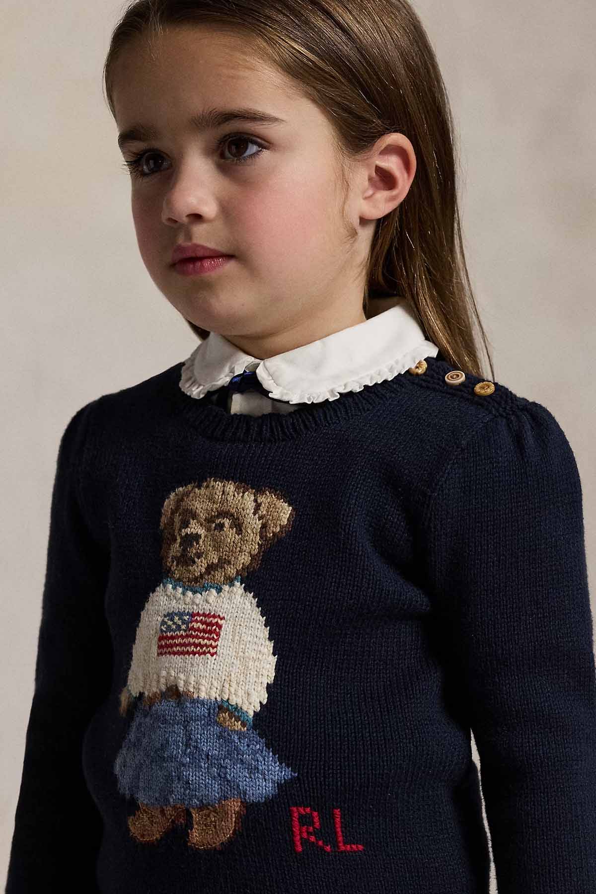 Polo Ralph Lauren Kids 4-6 Yaş Kız Çocuk Polo Bear Örgü Triko