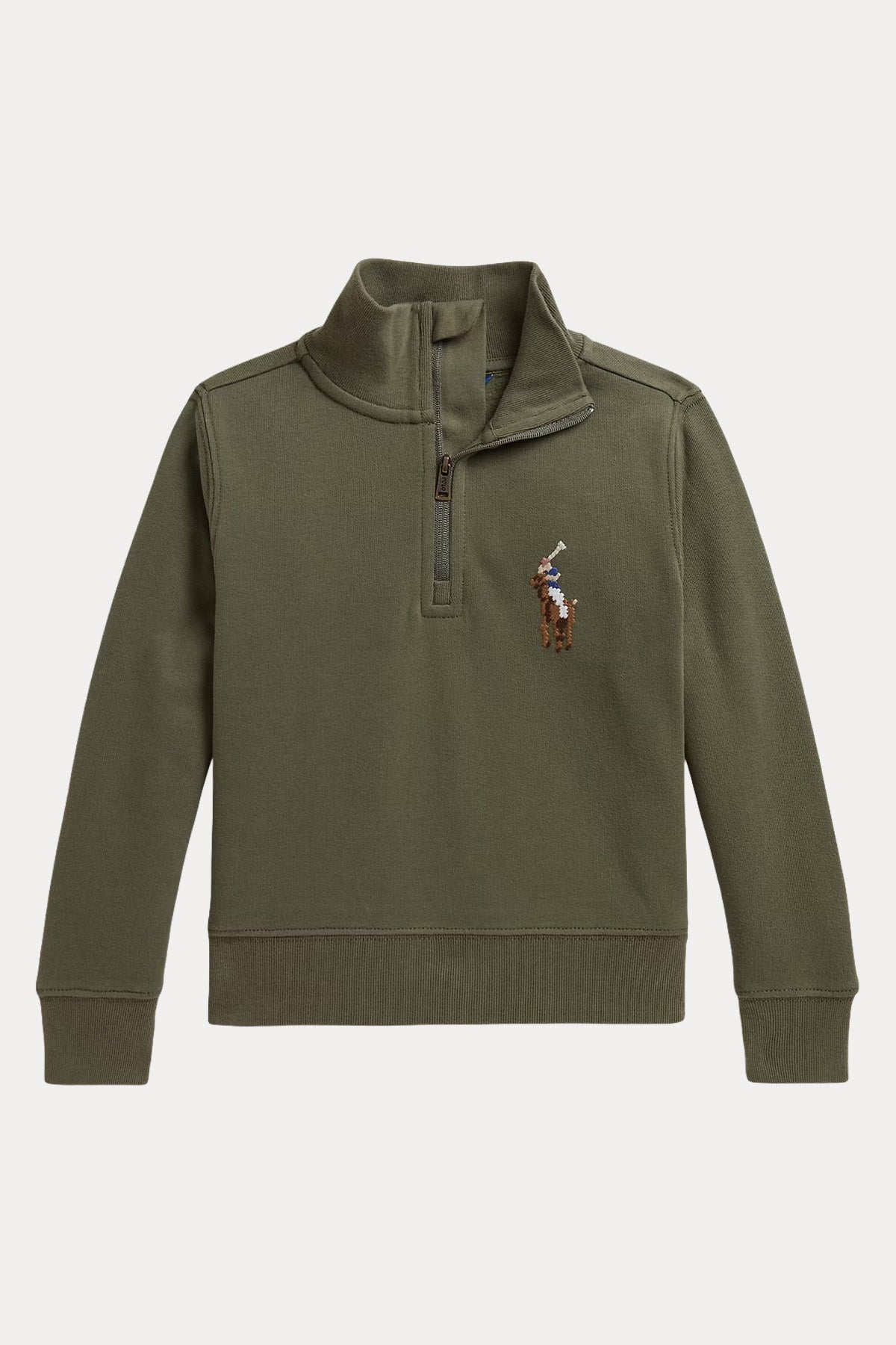 Polo Ralph Lauren Kids L Beden Erkek Çocuk Fermuarlı Dik Yaka Şardonlu Sweatshirt
