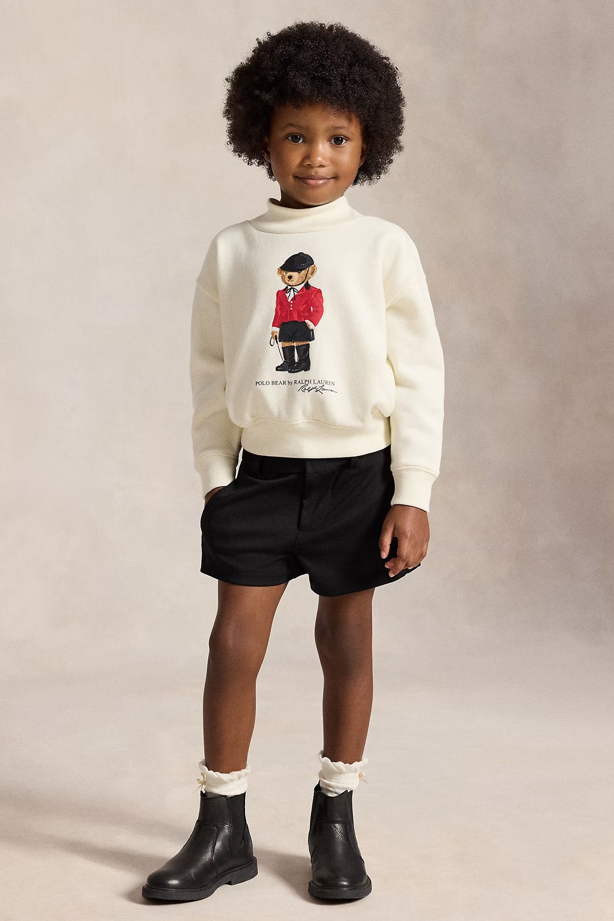 Polo Ralph Lauren Kids 3-6 Yaş Kız Çocuk Polo Bear Şardonlu Sweatshirt