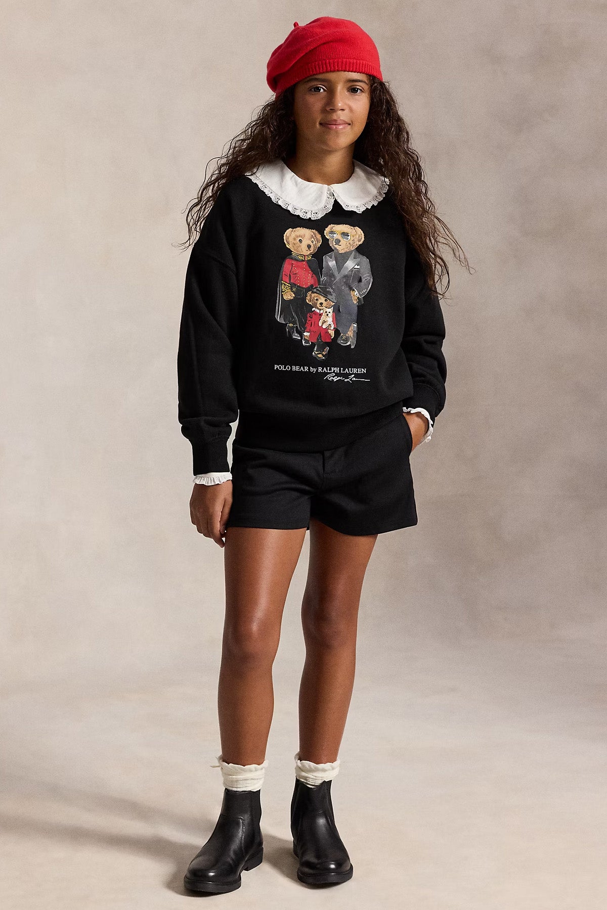 Polo Ralph Lauren Kids S-L Beden Unisex Çocuk Polo Bear Şardonlu Sweatshirt