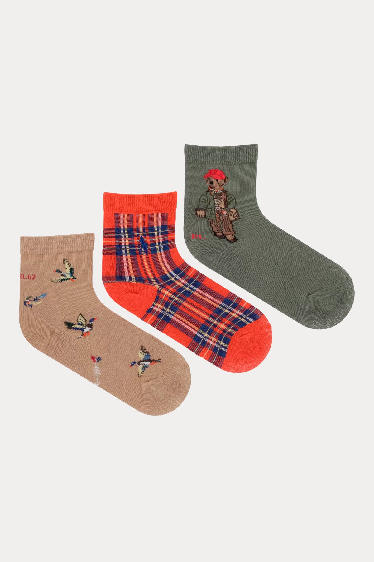 Polo Ralph Lauren Kids 2-7 Yaş Unisex Çocuk Polo Bear 3'lü Paket Çorap