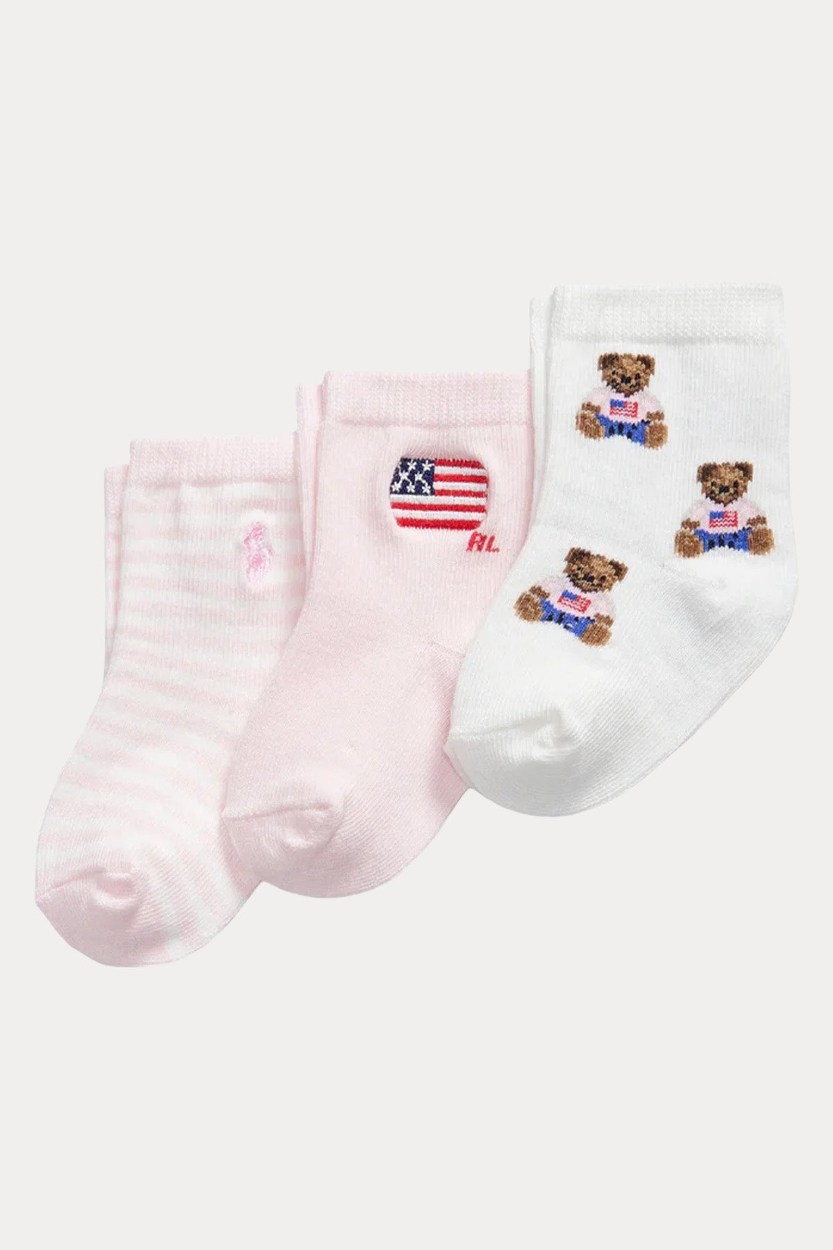 Polo Ralph Lauren Kids 18-24 Aylık Kız Bebek Polo Bear 3'lü Paket Çorap