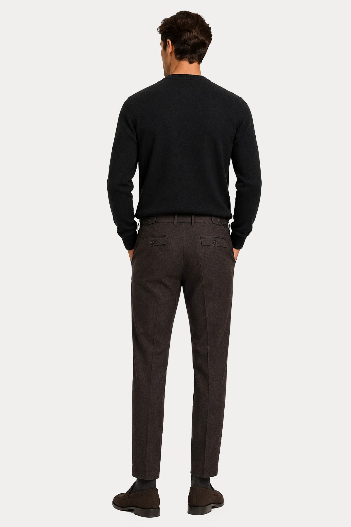 Pantaloni Torino Gentleman Fit Tek Pile Yün Pantolon