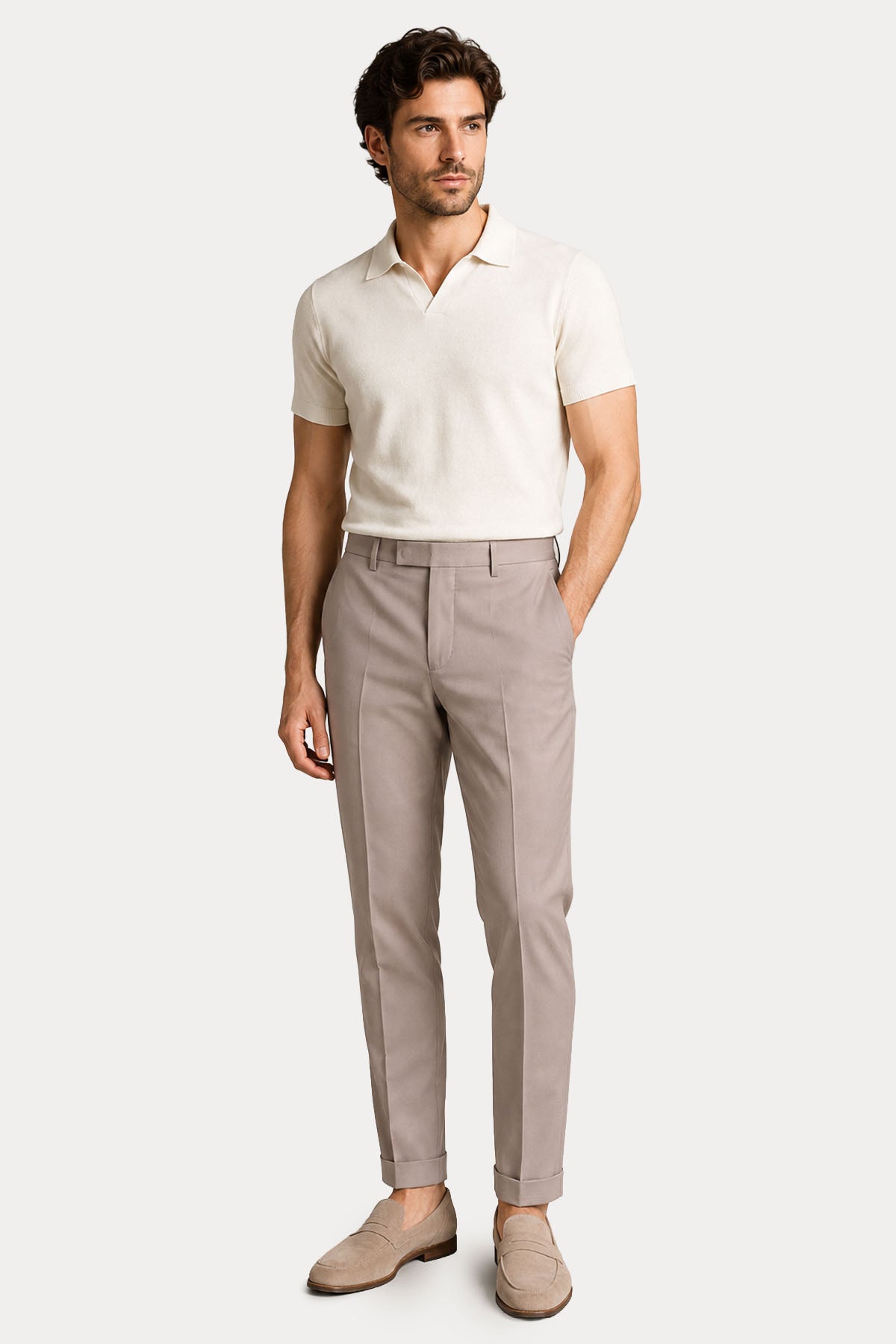 Pantaloni Torino Master Fit Yandan Cepli Streç Duble Paça Pantolon