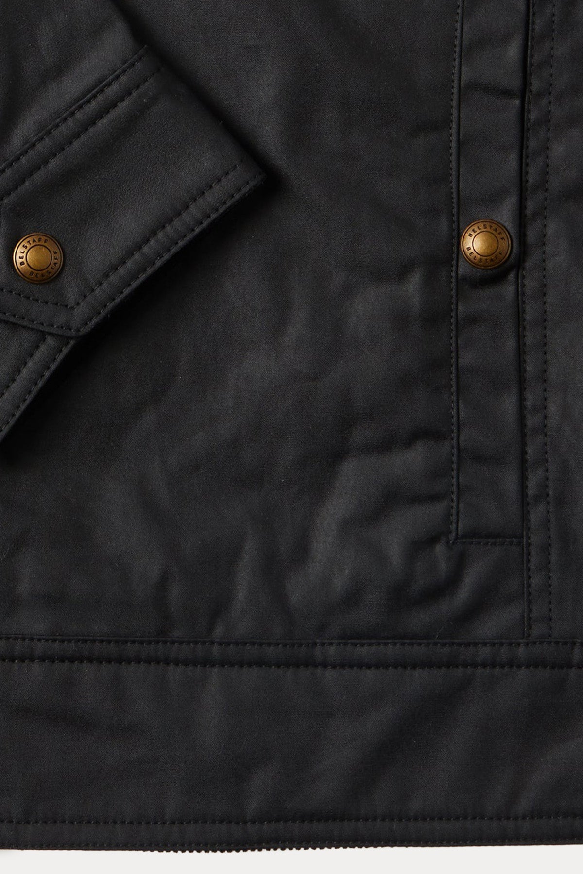 Belstaff Slim Fit Dik Yaka Mumlu Kumaş Cafe Racer Ceket