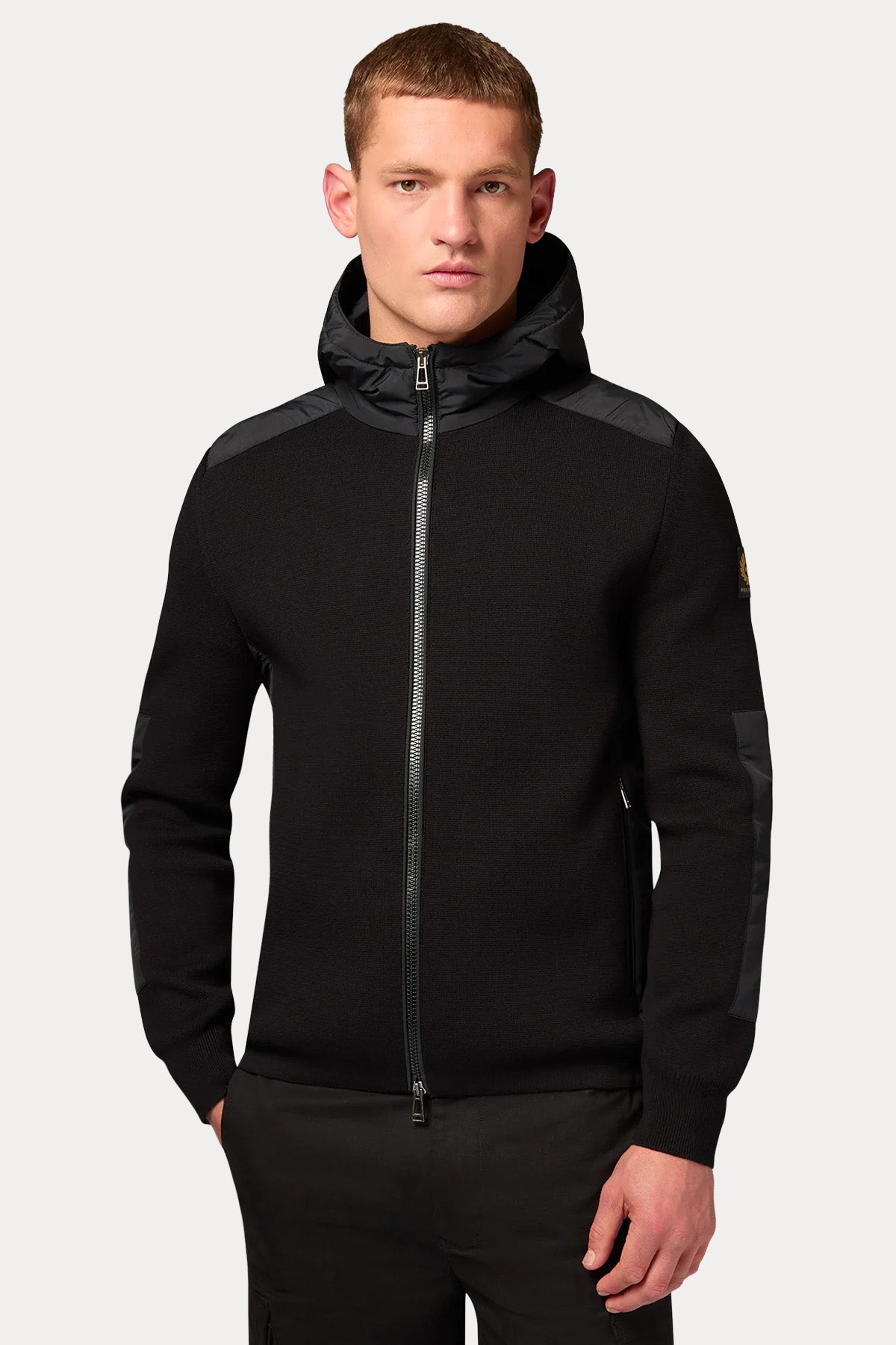 Belstaff Regular Fit Kapüşonlu Örgü Triko Ceket