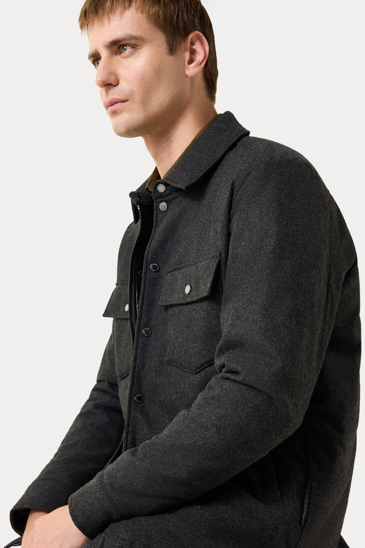Bogner Olli Regular Fit Dolgulu Yün Gömlek Ceket