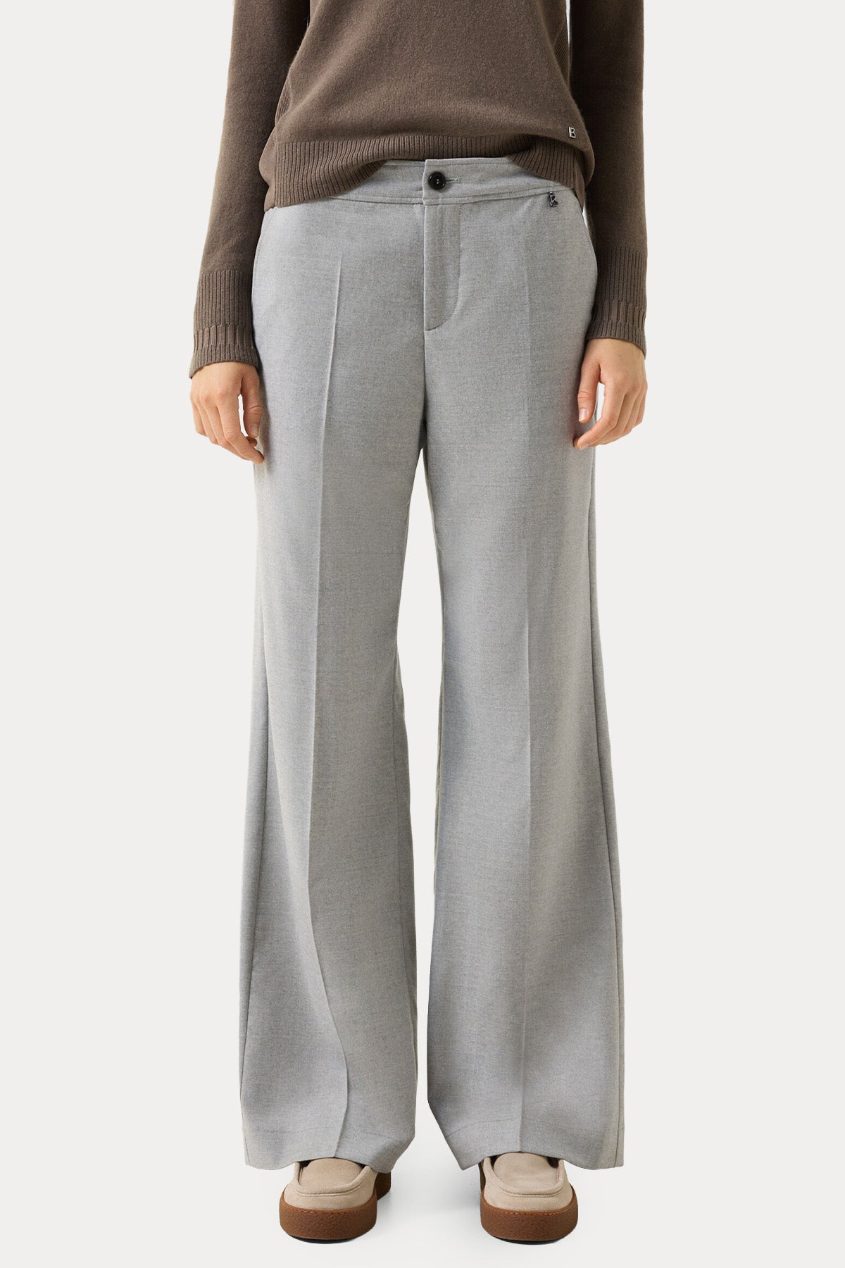 Bogner Hermia Straight Fit Çan Paça Flanel Yün Pantolon