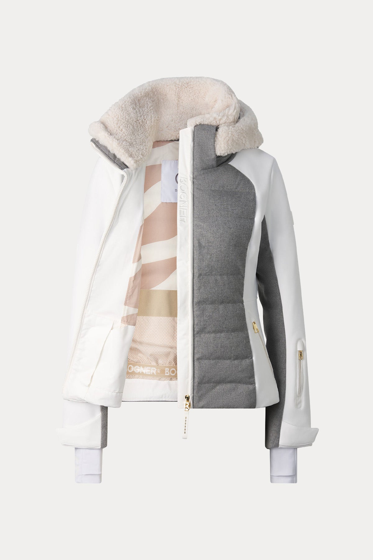 Bogner Linn Peluş Kapüşonlu Puffer Streç Kayak Ceketi